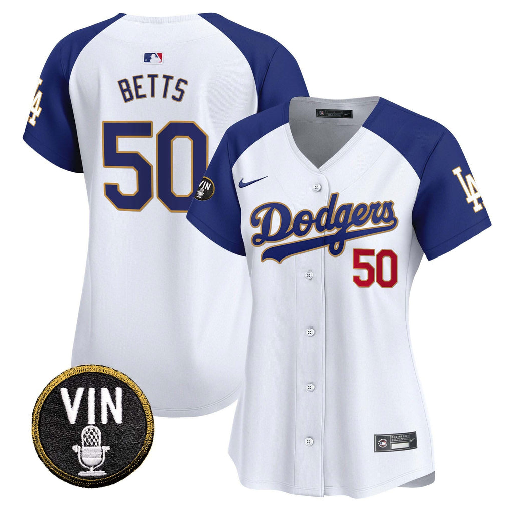Women’s Vin Scully Patch Gold Trim Vapor Premier Limited Jersey