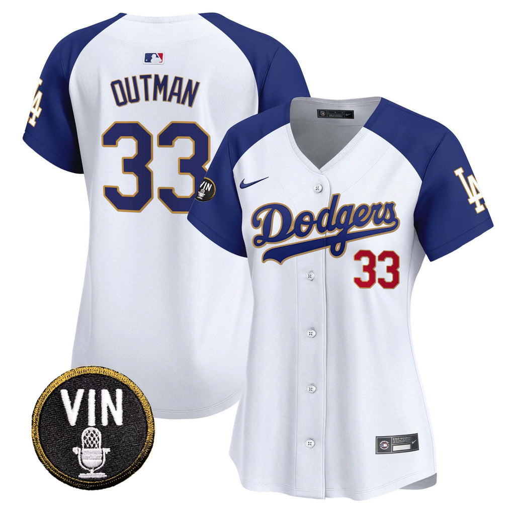 Women’s Vin Scully Patch Gold Trim Vapor Premier Limited Jersey