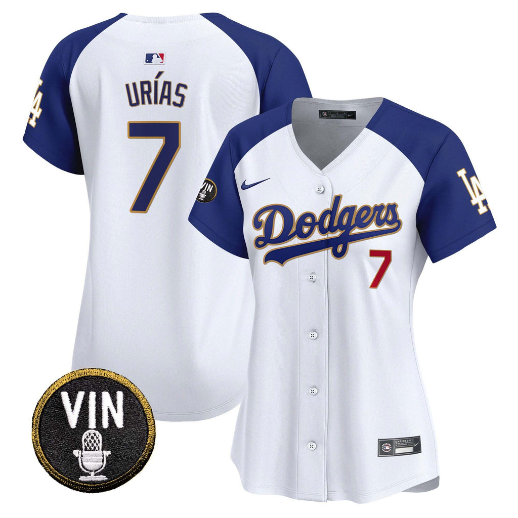 Women’s Vin Scully Patch Gold Trim Vapor Premier Limited Jersey