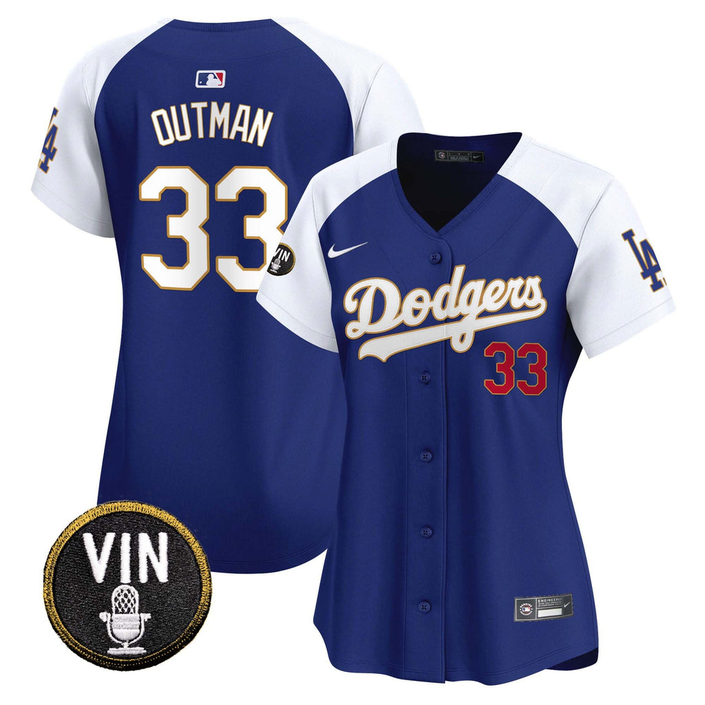 Women’s Vin Scully Patch Gold Trim Vapor Premier Limited Jersey