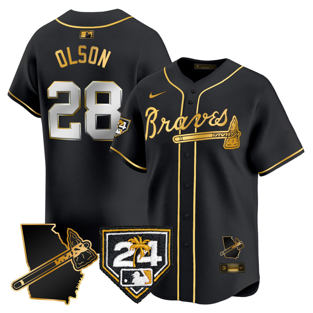 Men’s Atlanta 2024 Spring Training & Georgia Patch Vapor Premier Limited Jersey