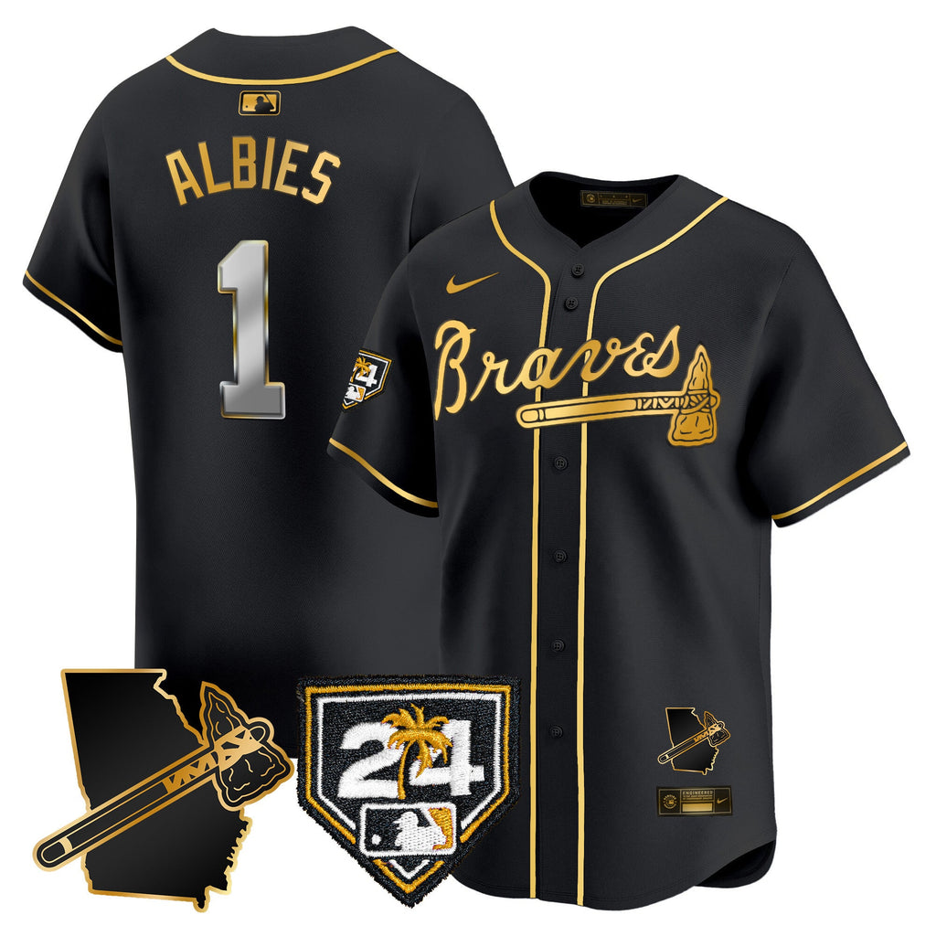 Men’s Atlanta 2024 Spring Training & Georgia Patch Vapor Premier Limited Jersey