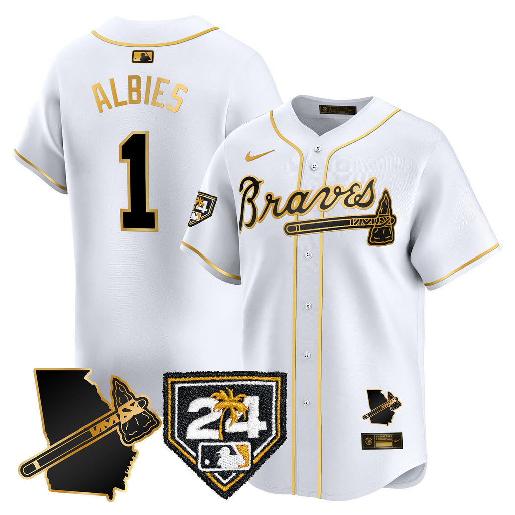 Men’s Atlanta 2024 Spring Training & Georgia Patch Vapor Premier Limited Jersey