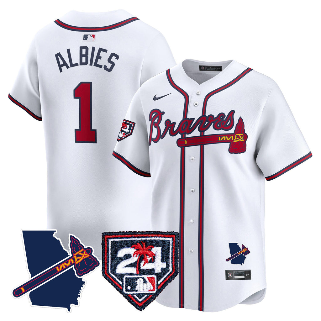 Men’s Atlanta 2024 Spring Training & Georgia Patch Vapor Premier Limited Jersey