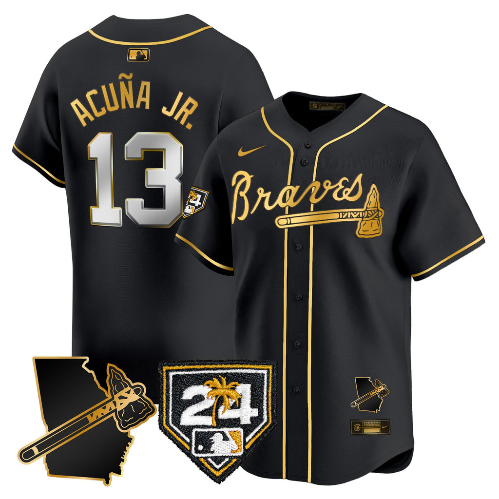 Men’s Atlanta 2024 Spring Training & Georgia Patch Vapor Premier Limited Jersey