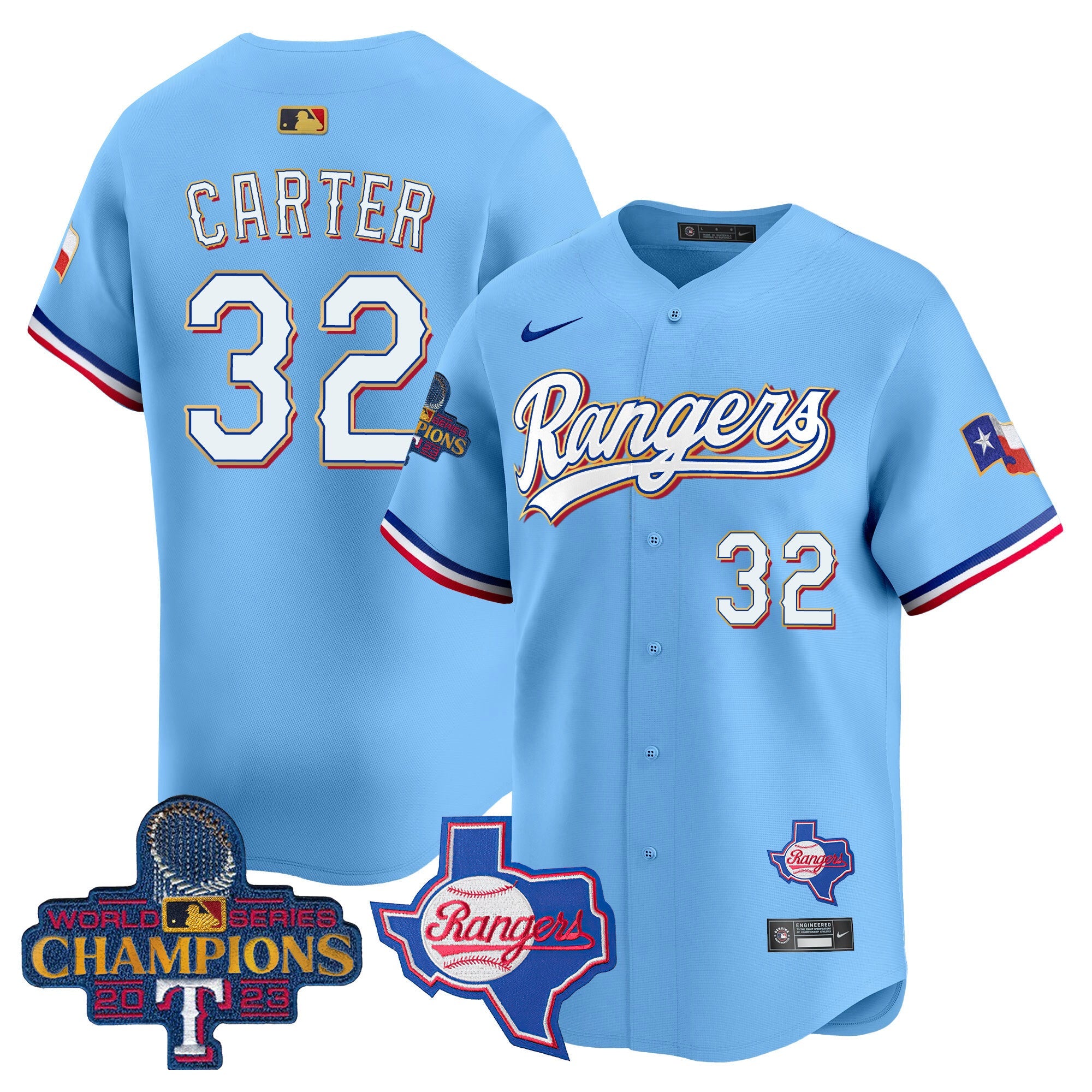 Men’s Texas 2023 World Series Champions Gold Trim Vapor Premier Limited Jersey V2