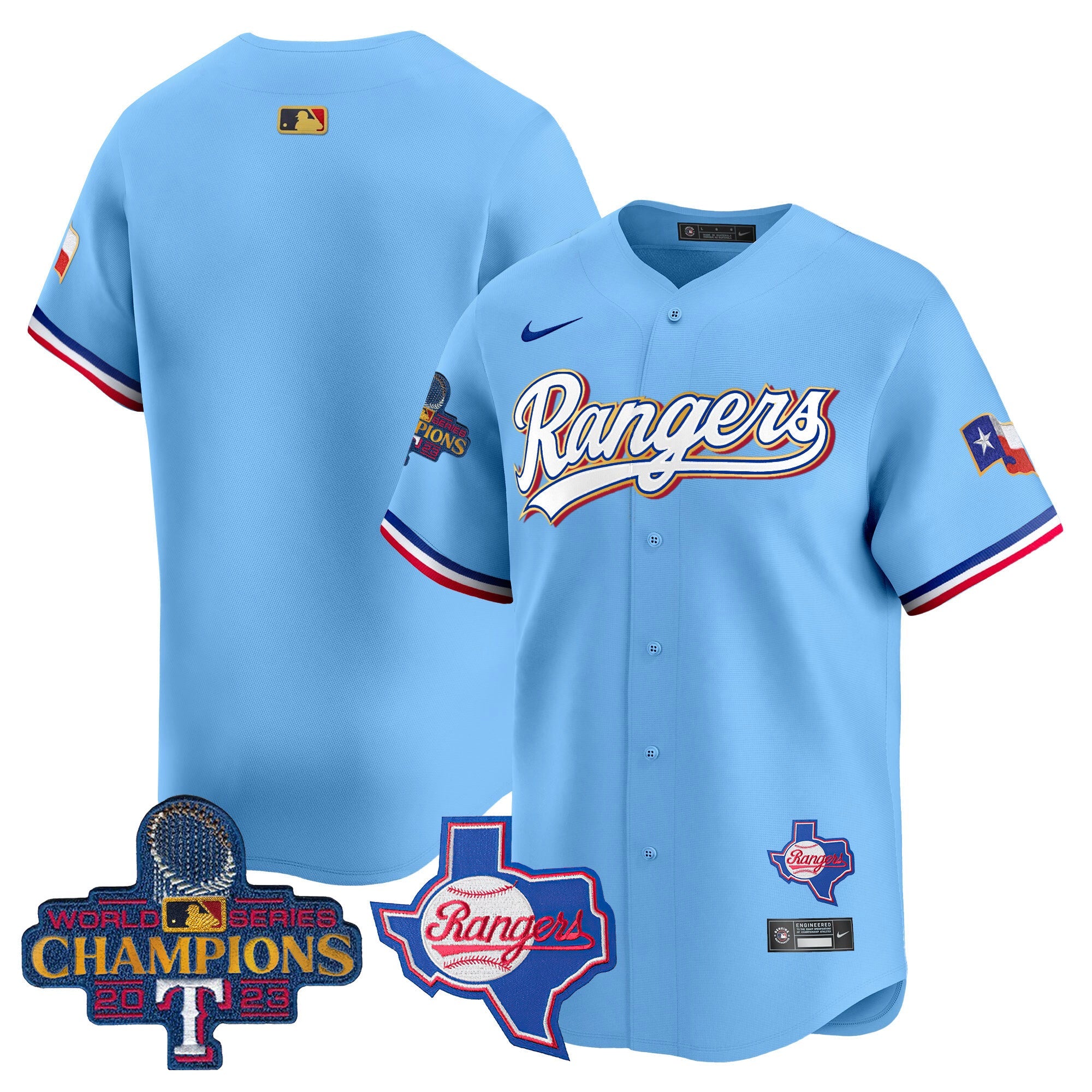 Men’s Texas 2023 World Series Champions Gold Trim Vapor Premier Limited Jersey V2