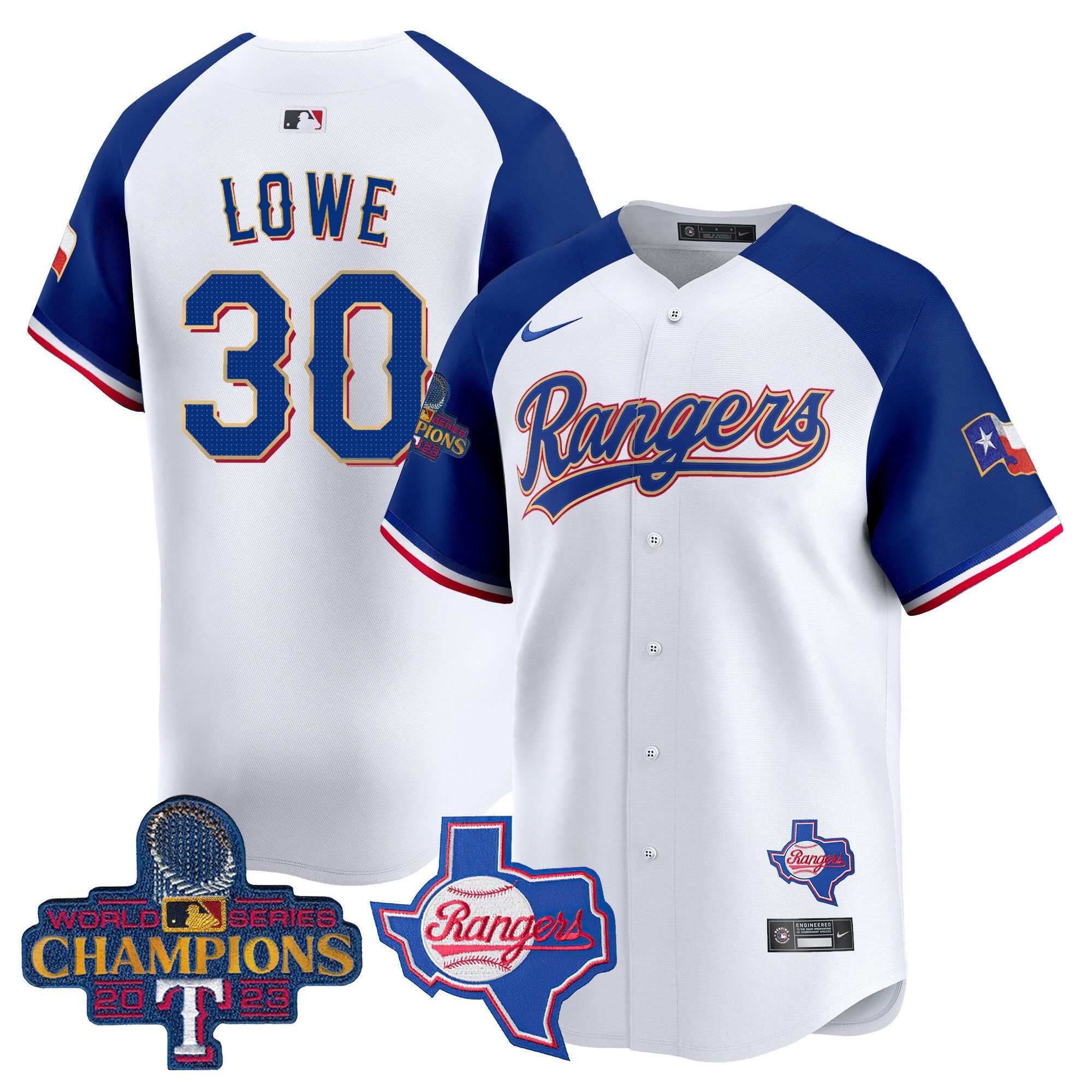Men’s Texas 2023 World Series Champions Gold Trim Vapor Premier Limited Jersey V2
