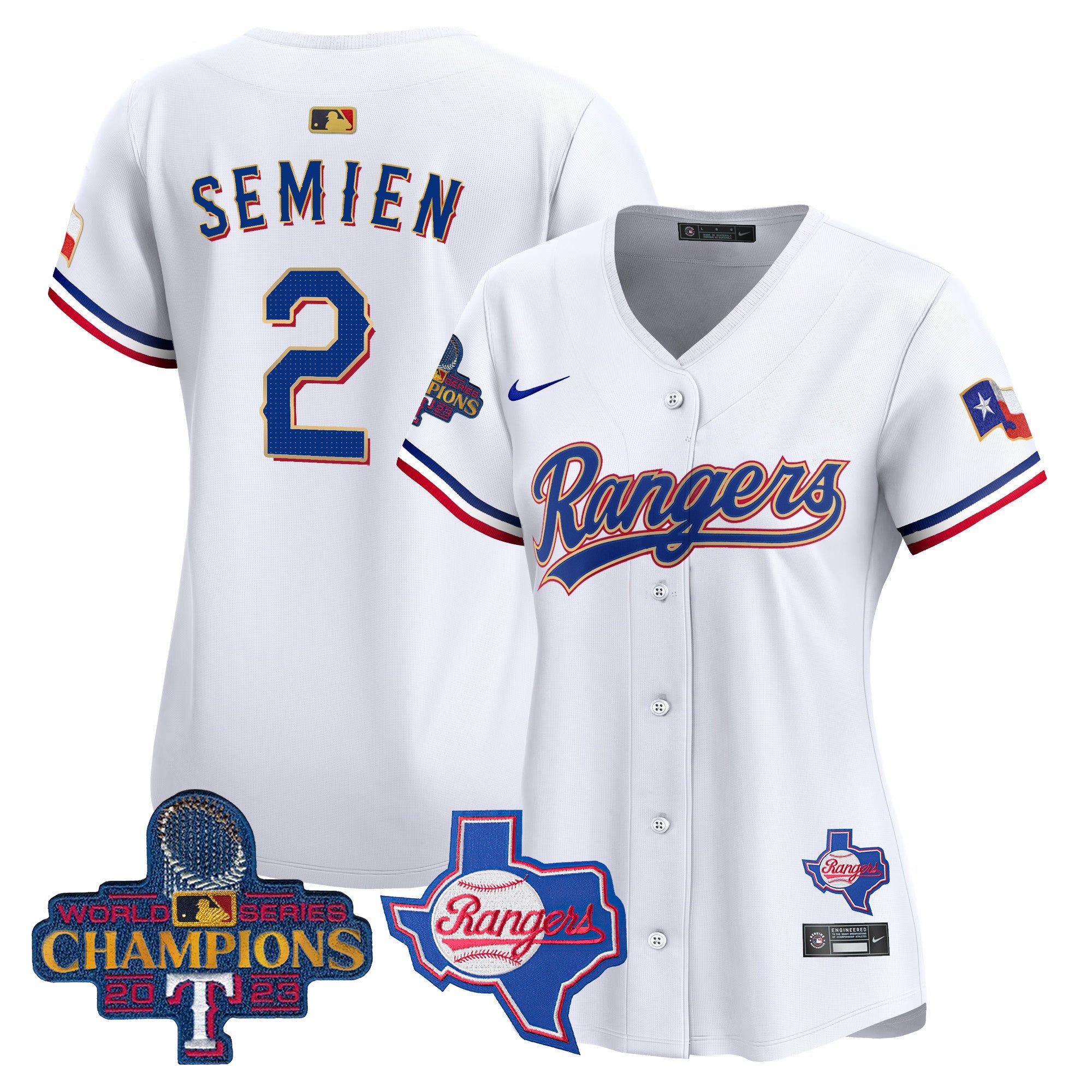 Women’s Texas 2023 World Series Champions Gold Trim Vapor Premier Limited Jersey V2