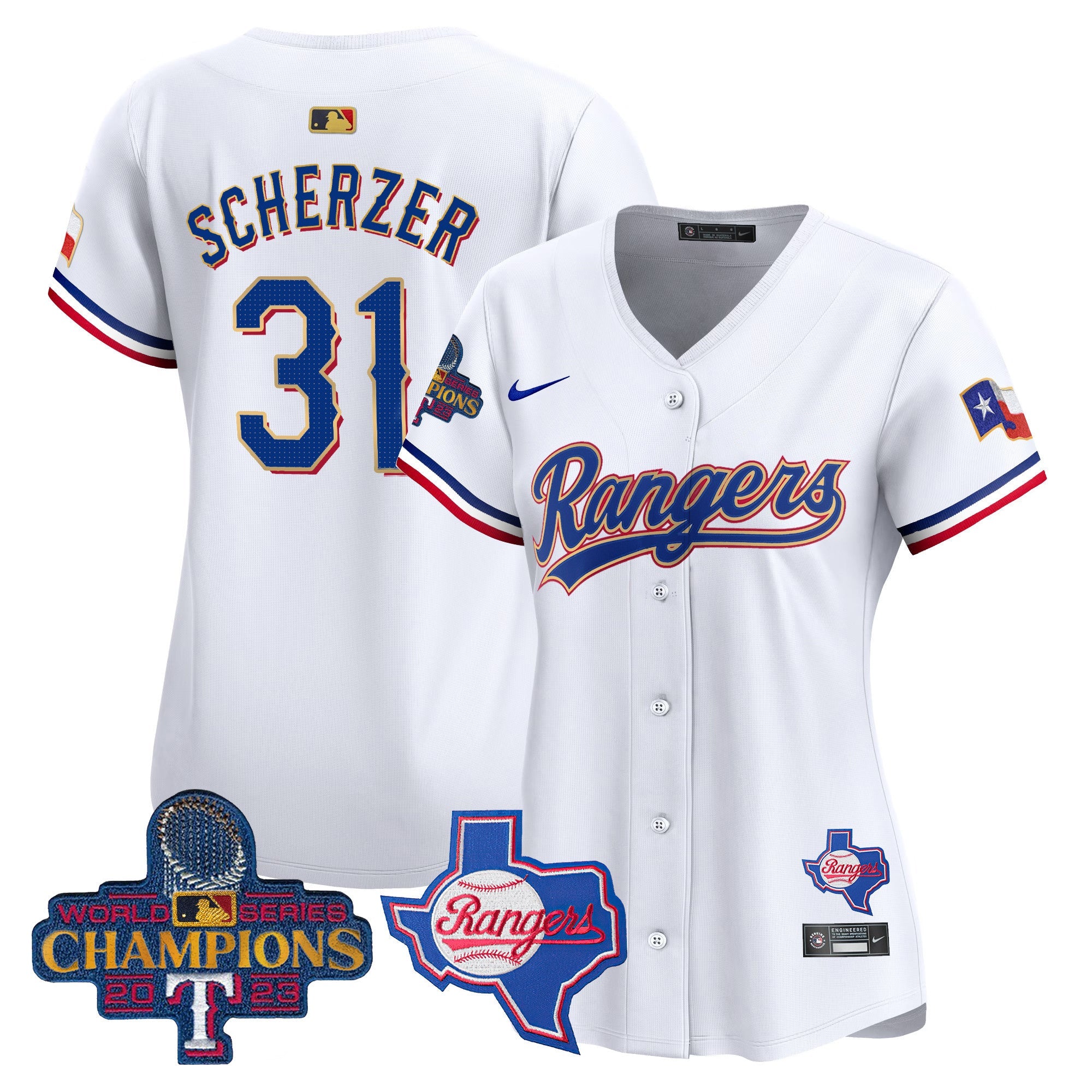 Women’s Texas 2023 World Series Champions Gold Trim Vapor Premier Limited Jersey V2