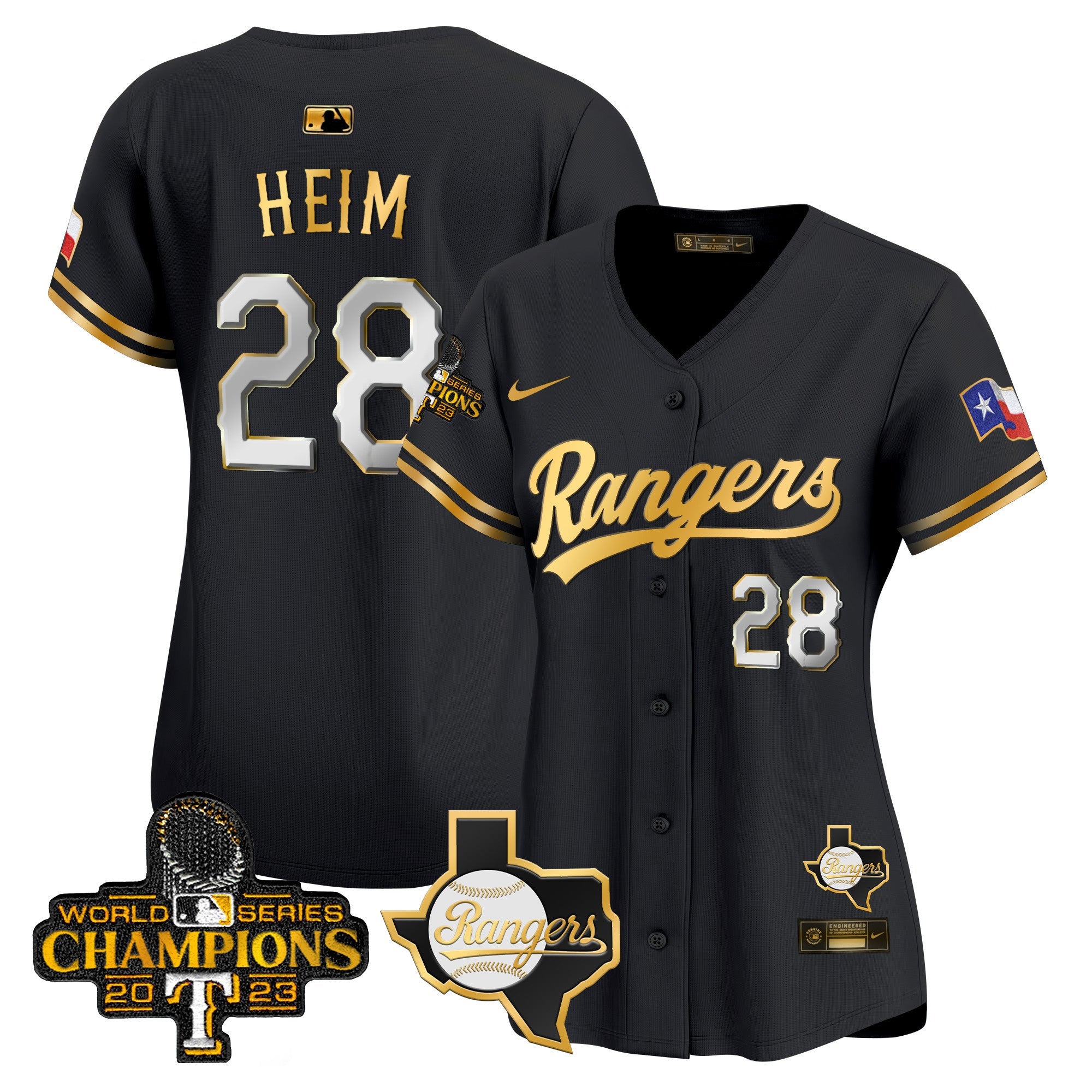 Women’s Texas 2023 World Series Champions Gold Trim Vapor Premier Limited Jersey V2