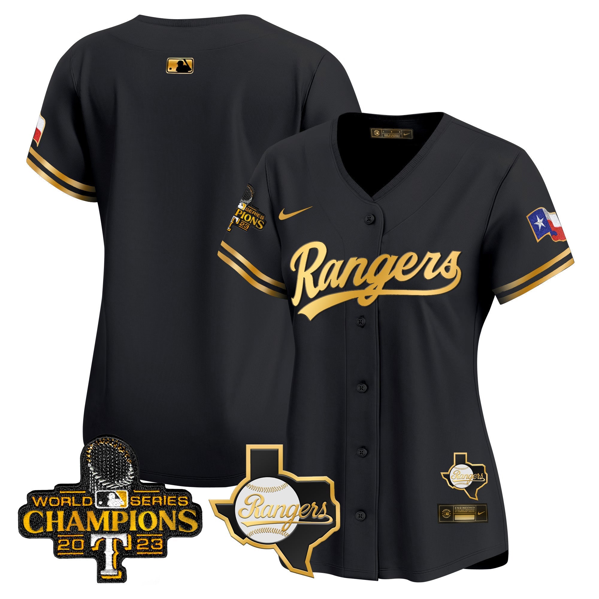 Women’s Texas 2023 World Series Champions Gold Trim Vapor Premier Limited Jersey V2