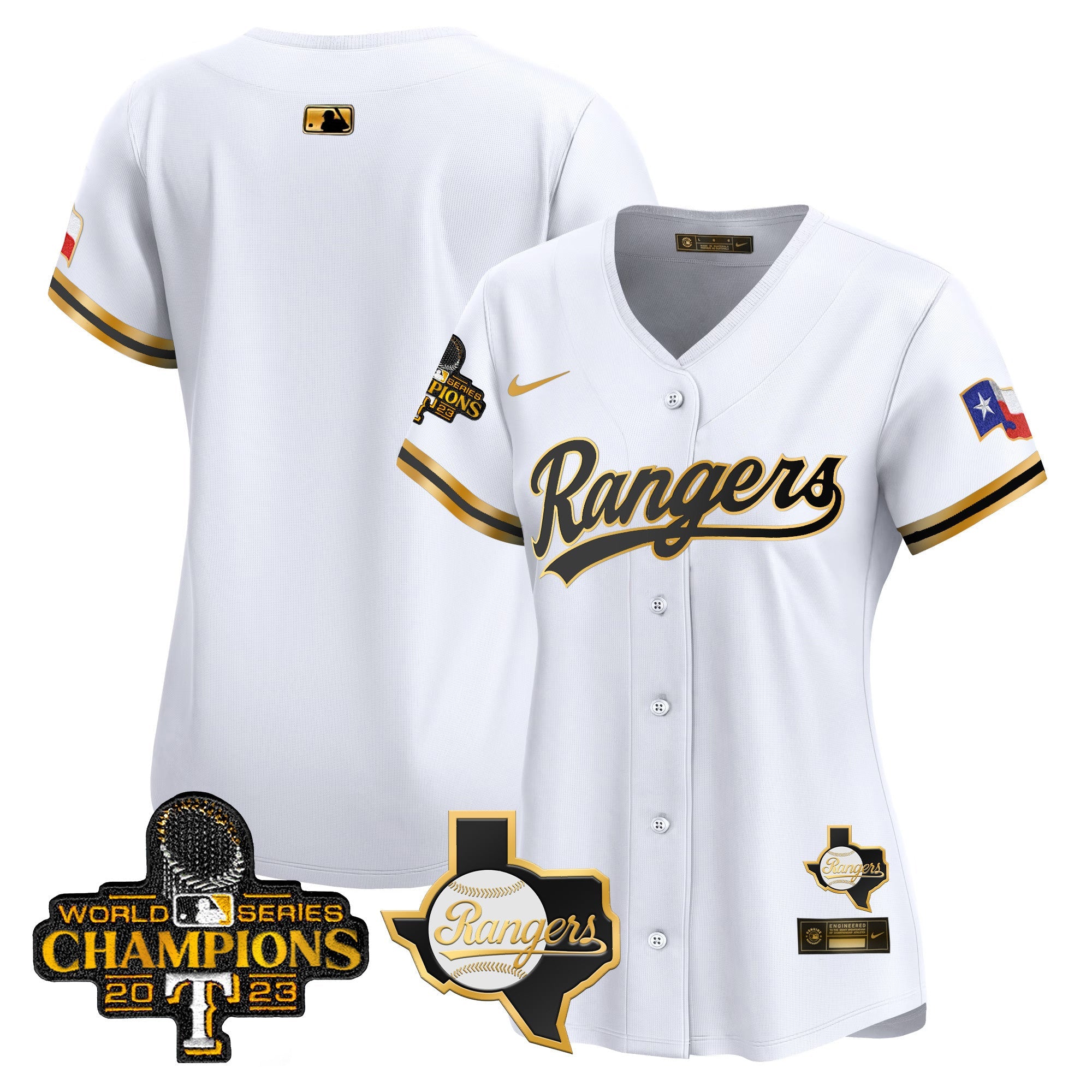 Women’s Texas 2023 World Series Champions Gold Trim Vapor Premier Limited Jersey V2