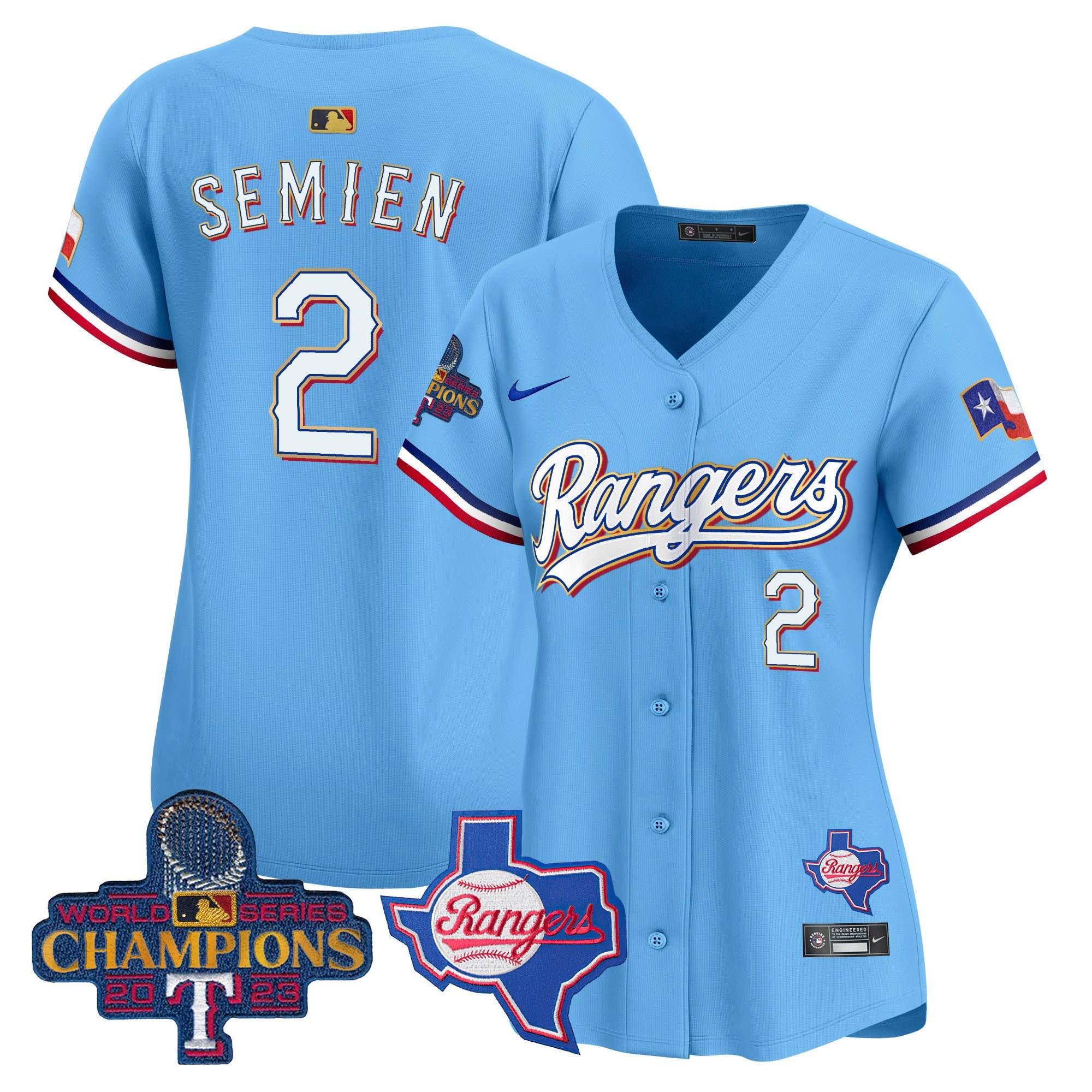 Women’s Texas 2023 World Series Champions Gold Trim Vapor Premier Limited Jersey V2