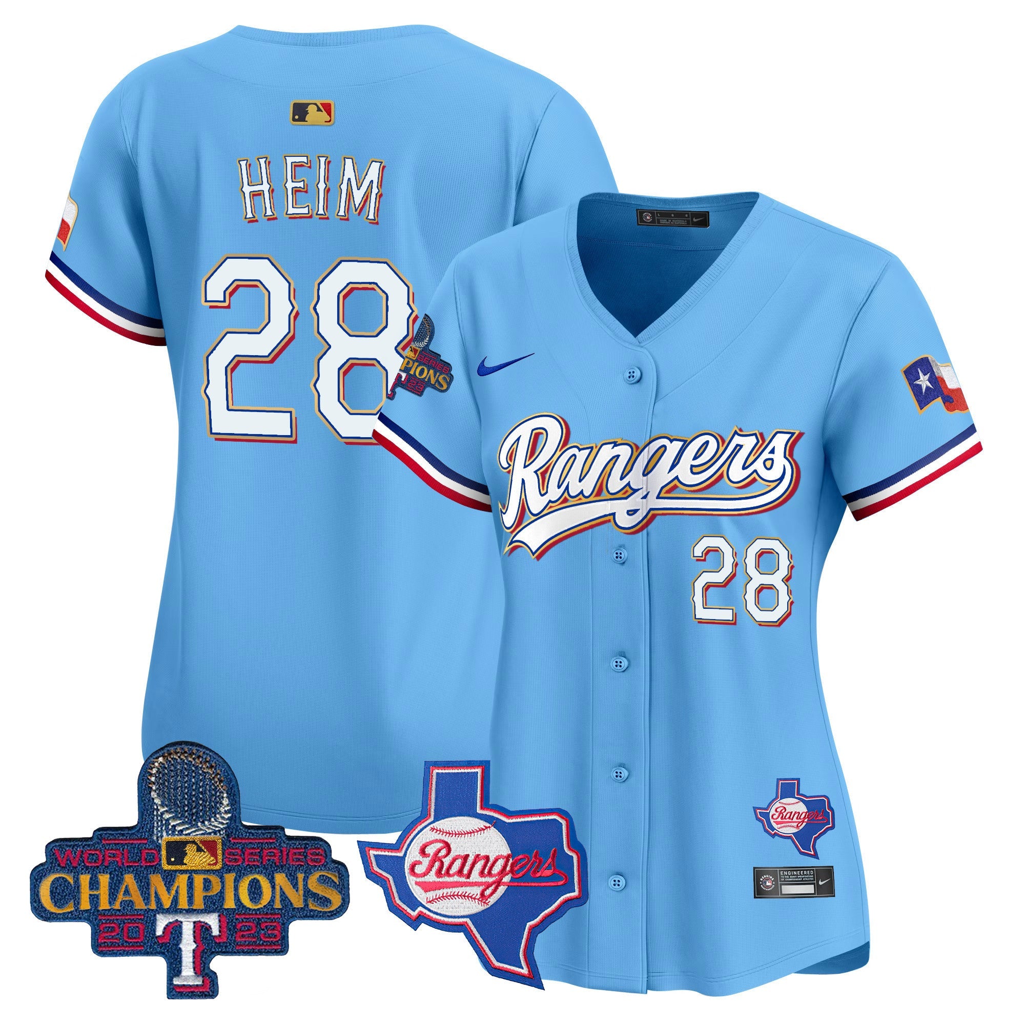 Women’s Texas 2023 World Series Champions Gold Trim Vapor Premier Limited Jersey V2