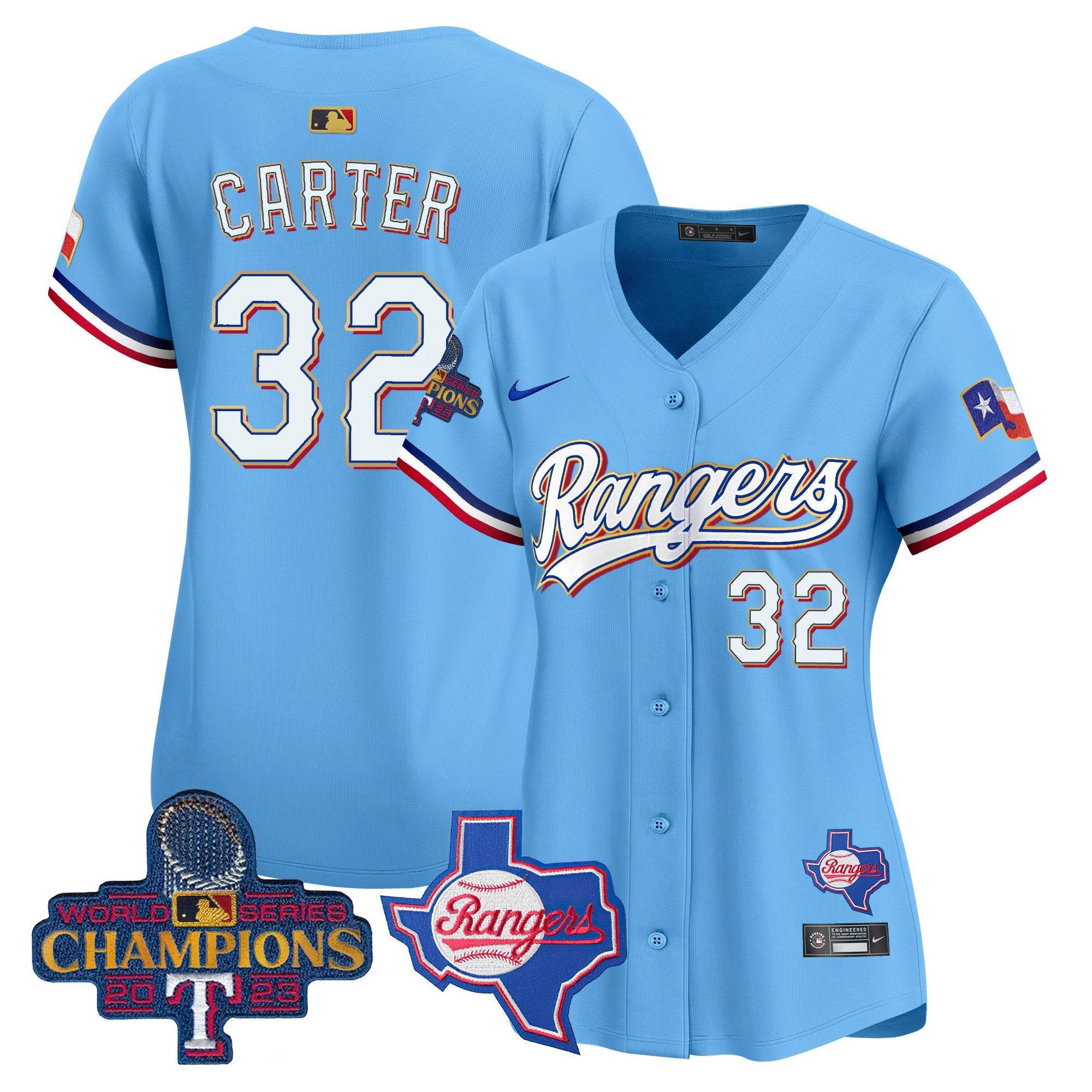 Women’s Texas 2023 World Series Champions Gold Trim Vapor Premier Limited Jersey V2