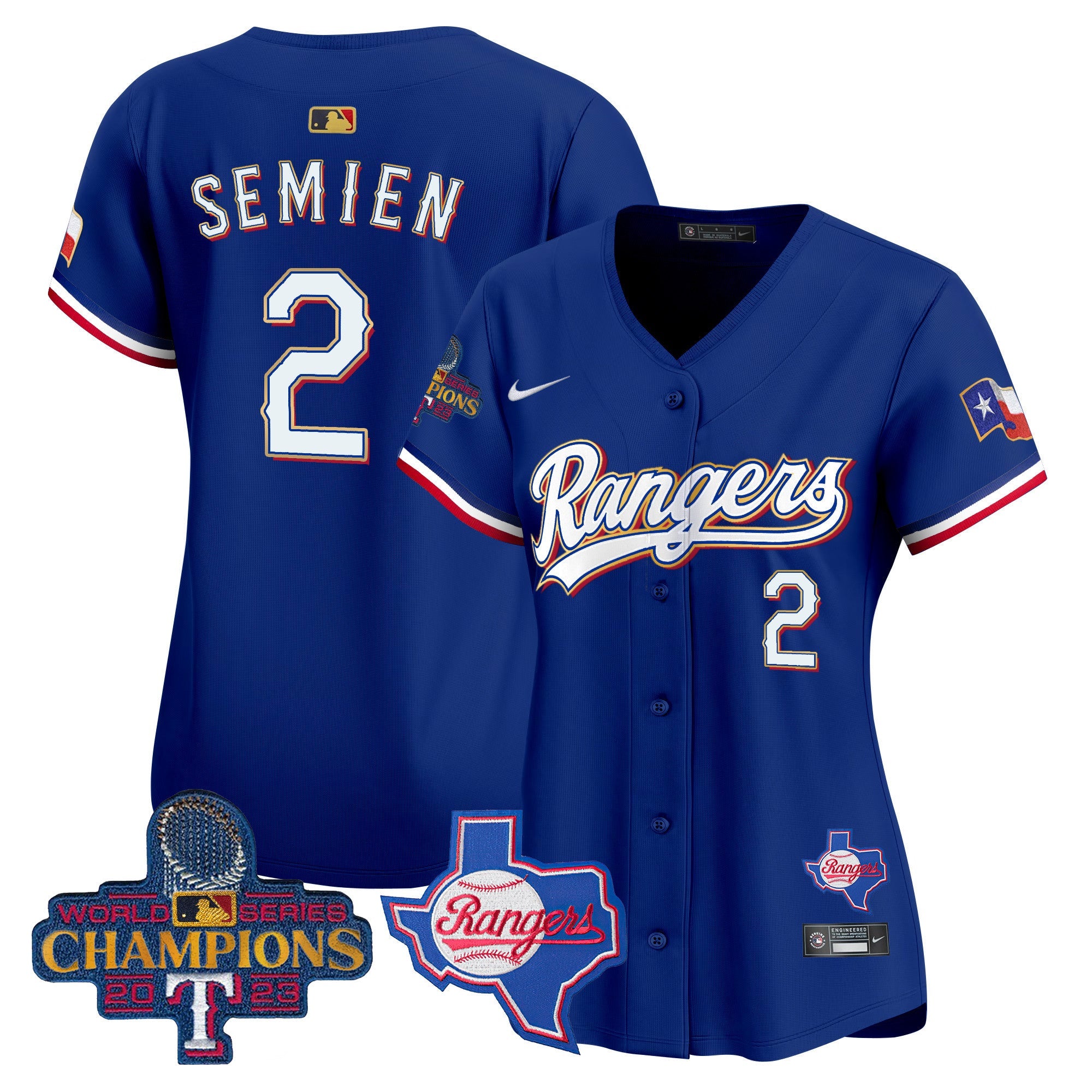 Women’s Texas 2023 World Series Champions Gold Trim Vapor Premier Limited Jersey V2