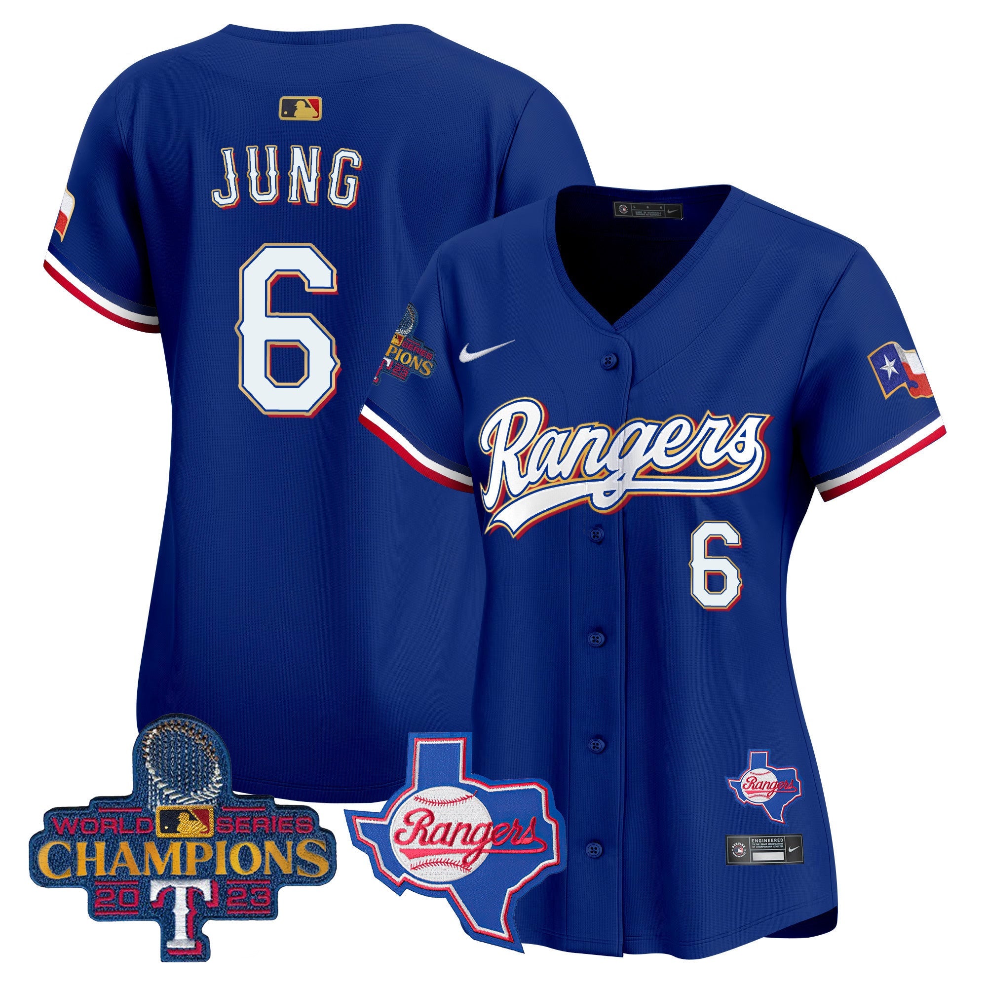 Women’s Texas 2023 World Series Champions Gold Trim Vapor Premier Limited Jersey V2