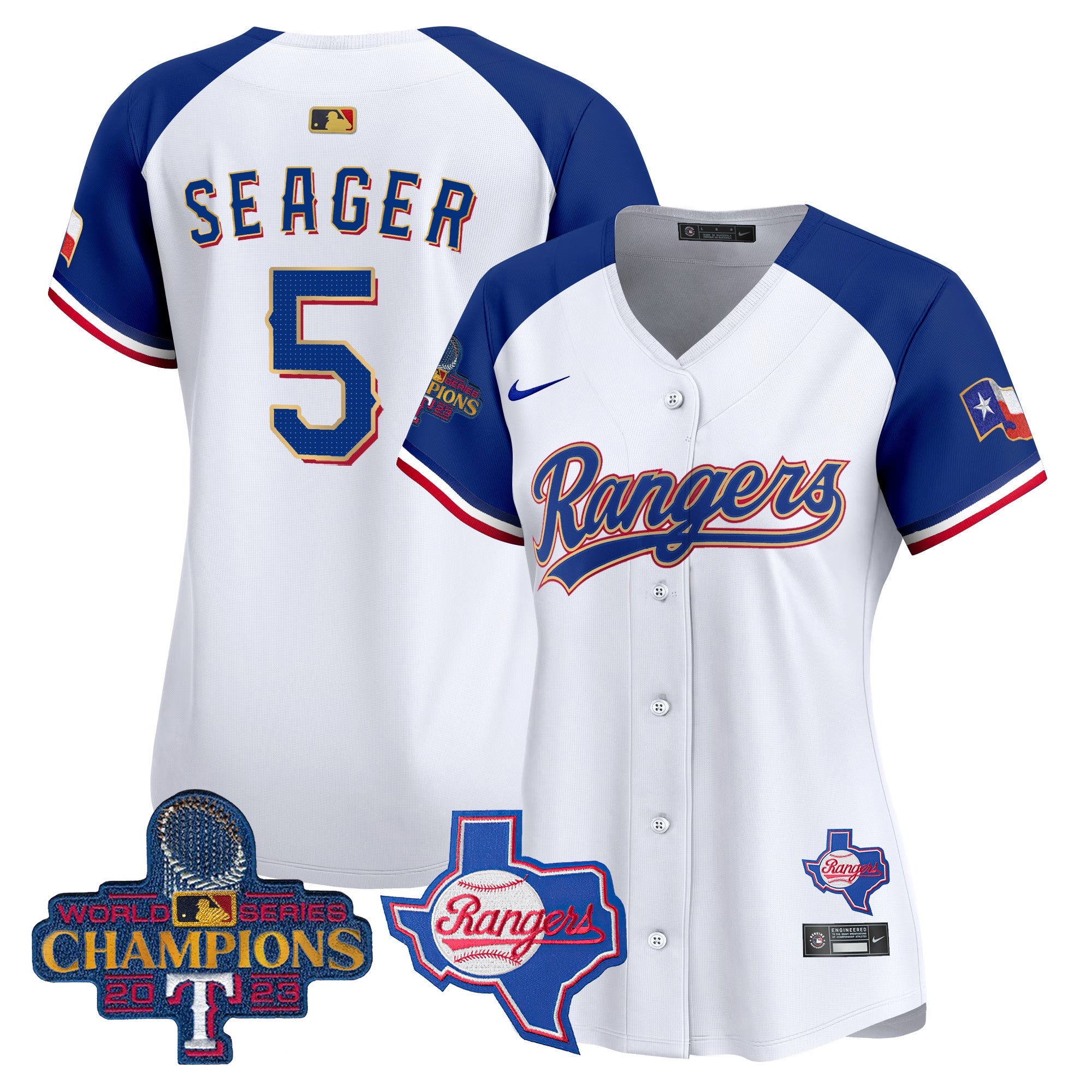 Women’s Texas 2023 World Series Champions Gold Trim Vapor Premier Limited Jersey V2
