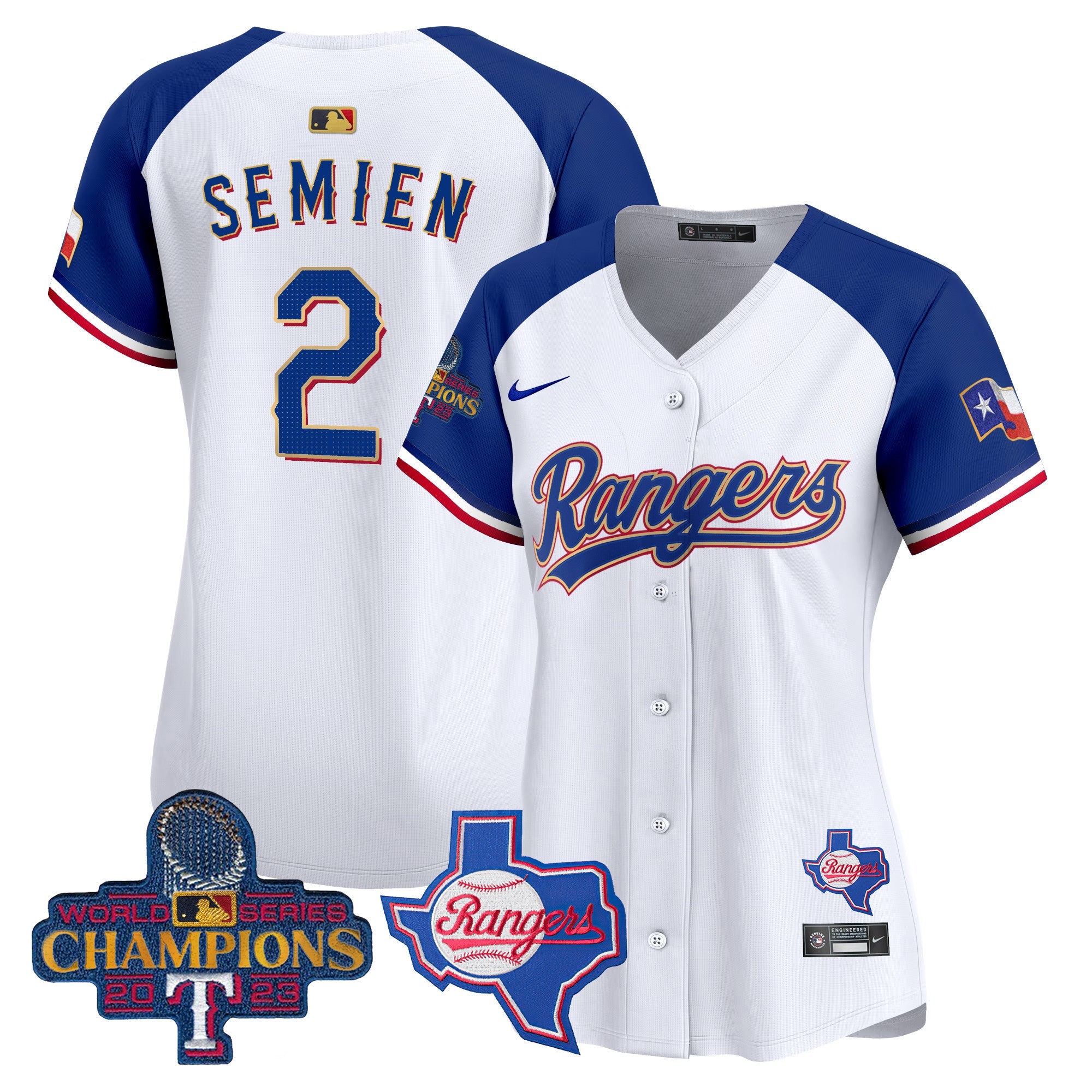 Women’s Texas 2023 World Series Champions Gold Trim Vapor Premier Limited Jersey V2