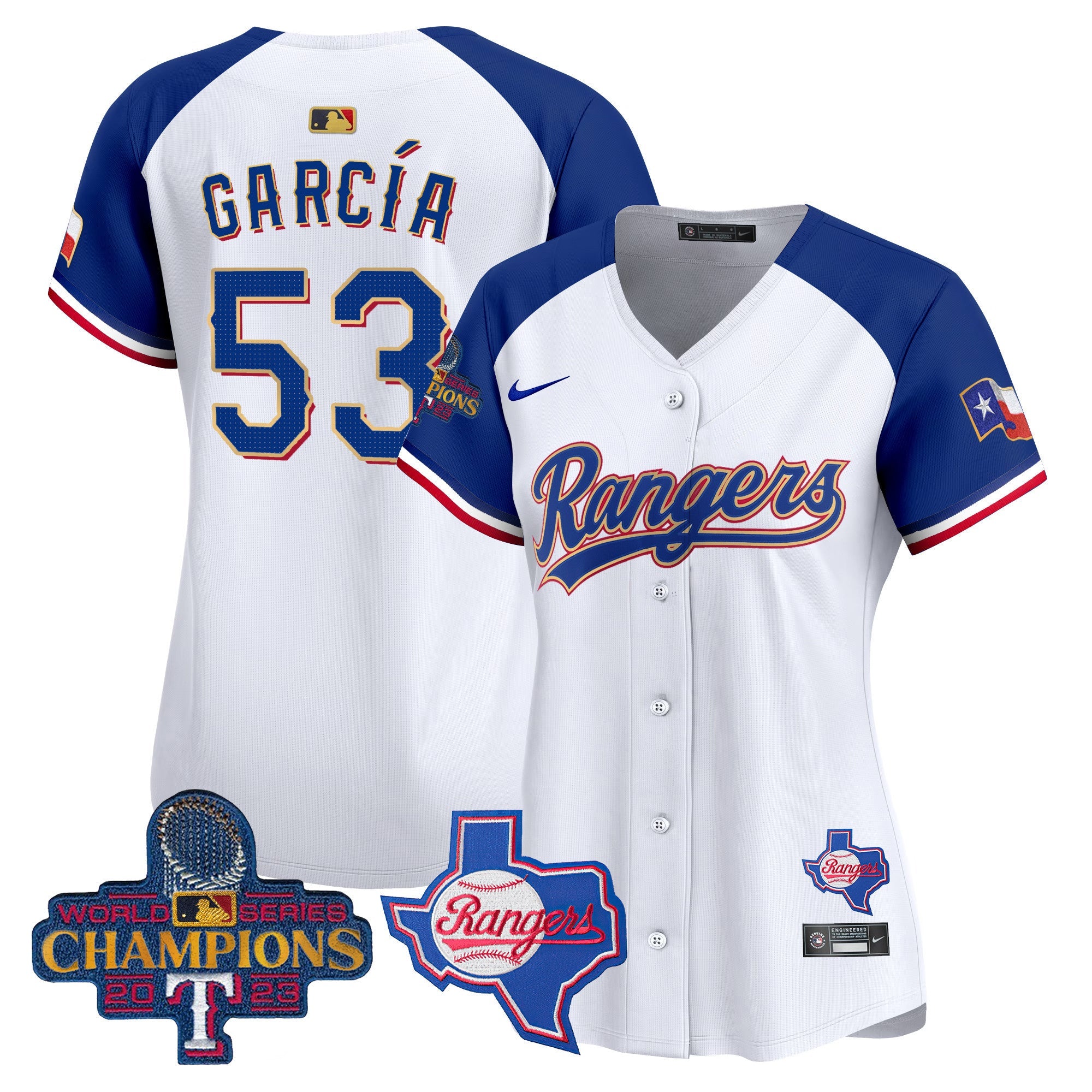 Women’s Texas 2023 World Series Champions Gold Trim Vapor Premier Limited Jersey V2