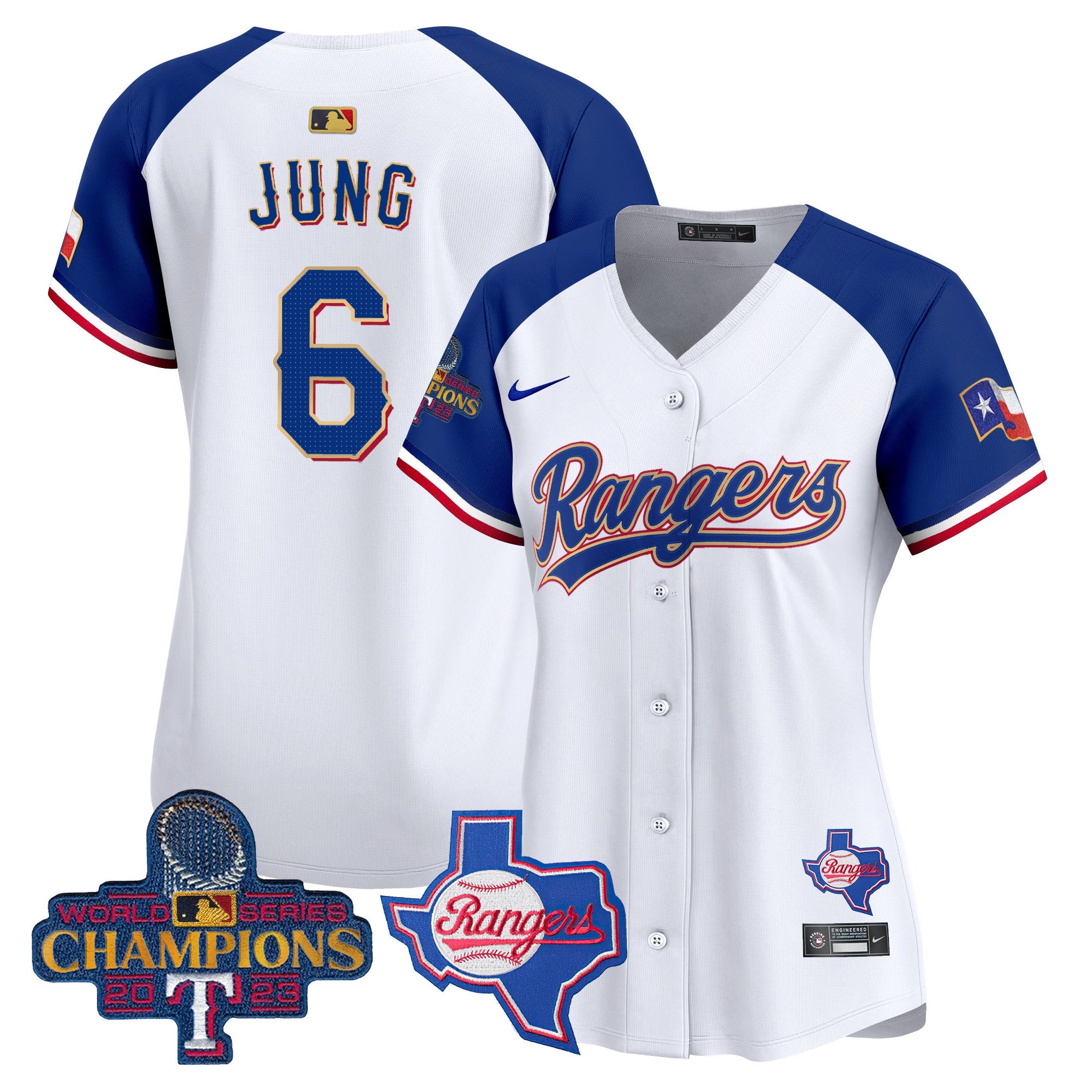 Women’s Texas 2023 World Series Champions Gold Trim Vapor Premier Limited Jersey V2
