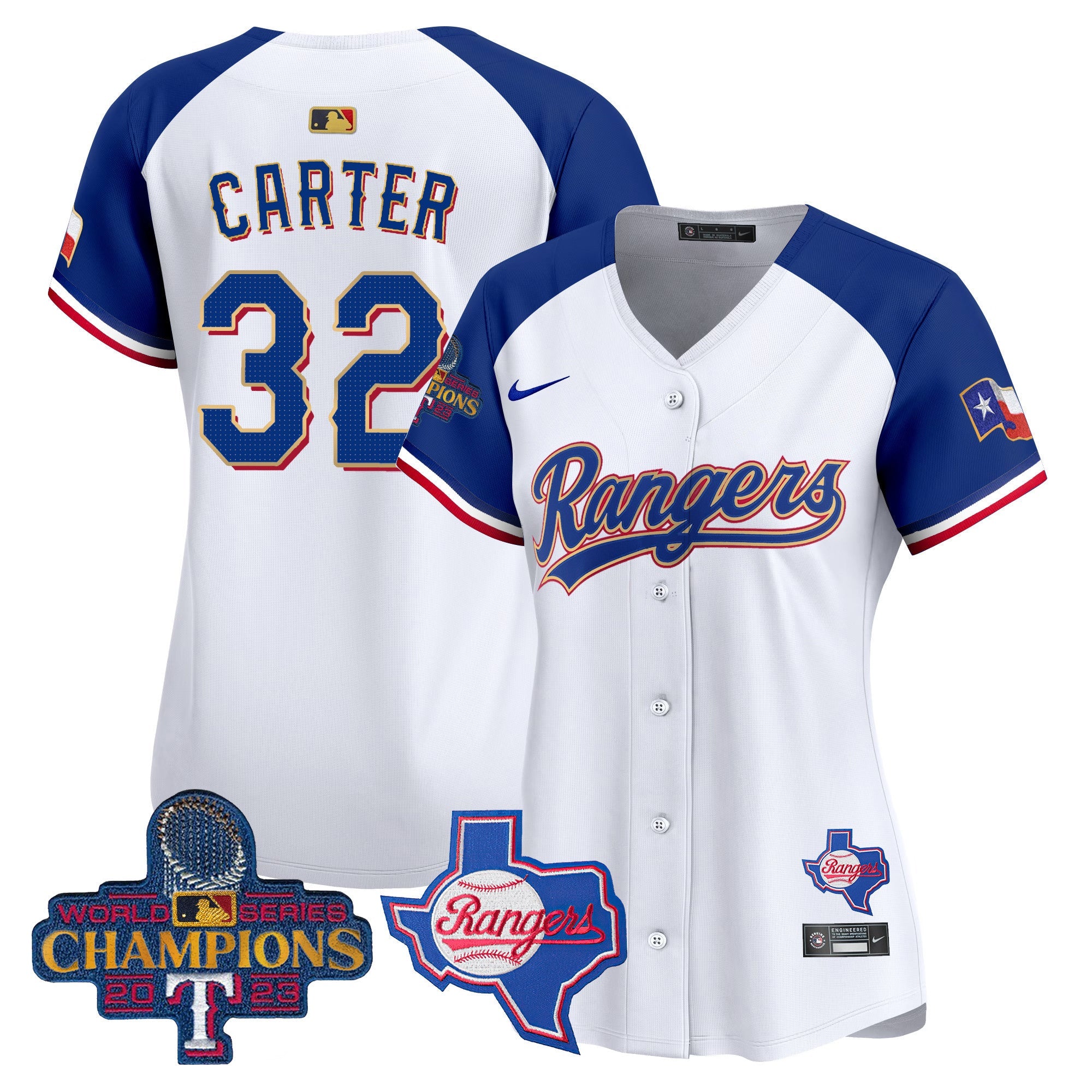 Women’s Texas 2023 World Series Champions Gold Trim Vapor Premier Limited Jersey V2