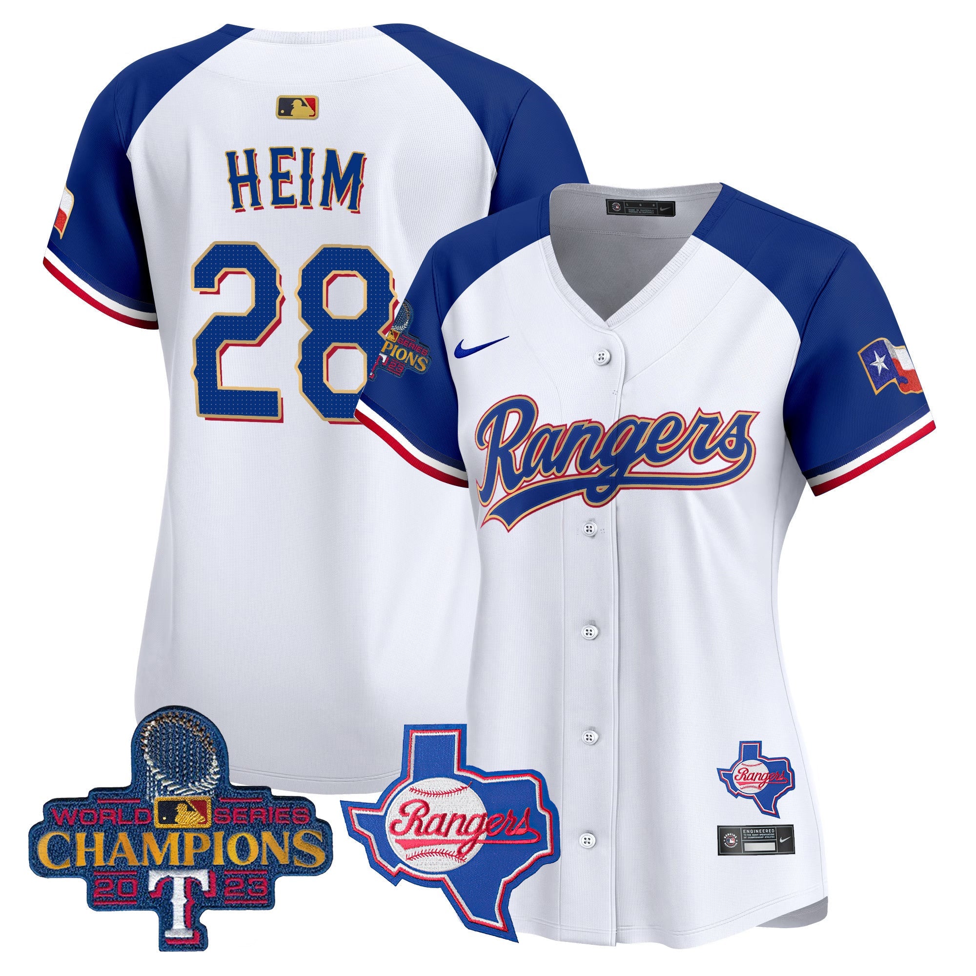 Women’s Texas 2023 World Series Champions Gold Trim Vapor Premier Limited Jersey V2