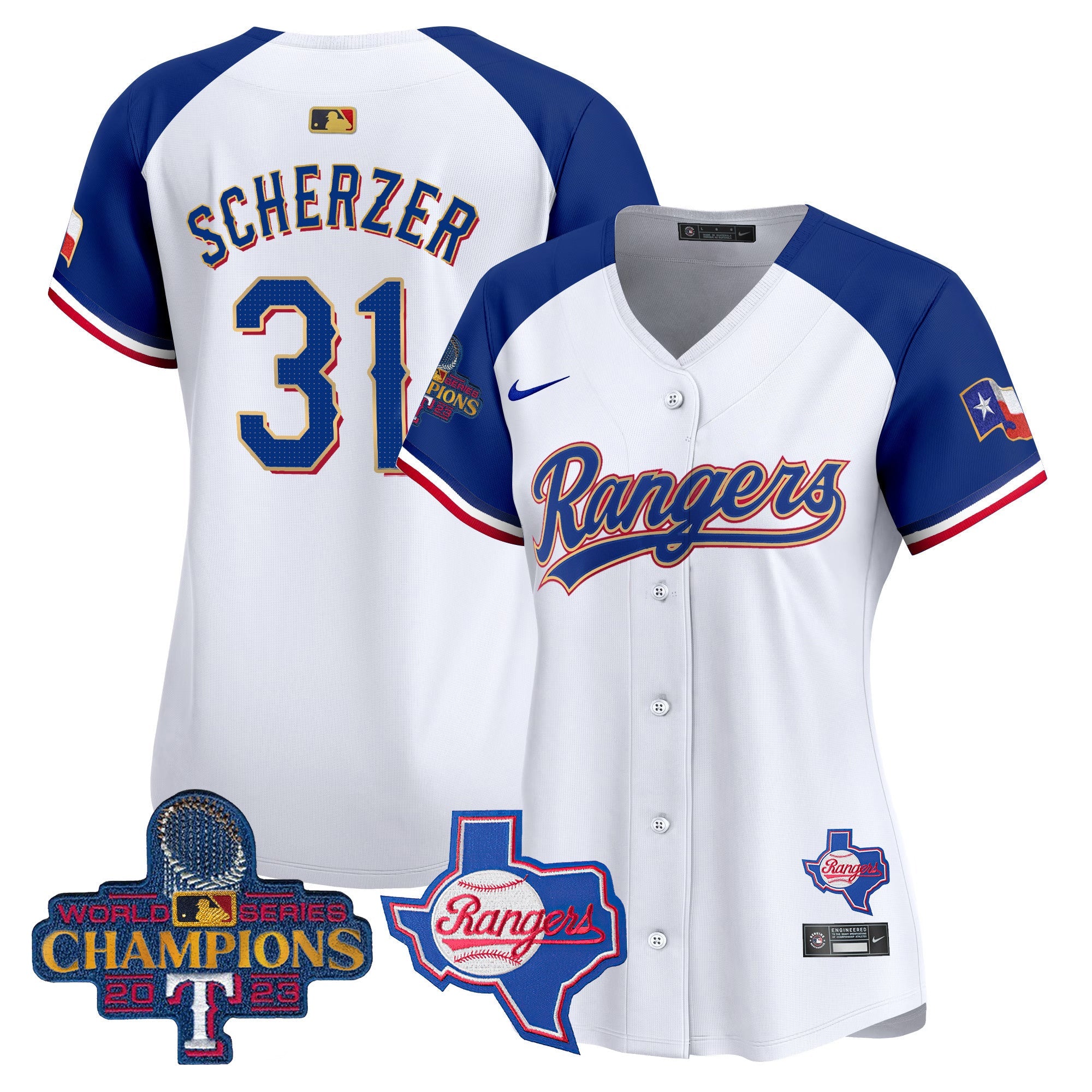Women’s Texas 2023 World Series Champions Gold Trim Vapor Premier Limited Jersey V2