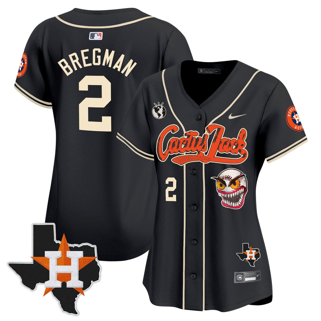 Women’s Houston Cactus Jack Patch Vapor Premier Limited Jersey V6 – Stitched