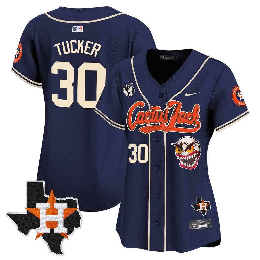 Women’s Houston Cactus Jack Patch Vapor Premier Limited Jersey V6 – Stitched