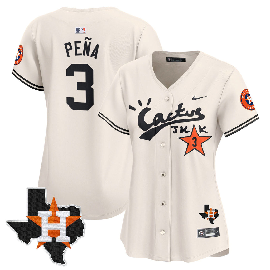 Women’s Houston Cactus Jack Patch Vapor Premier Limited Jersey V7 – Stitched