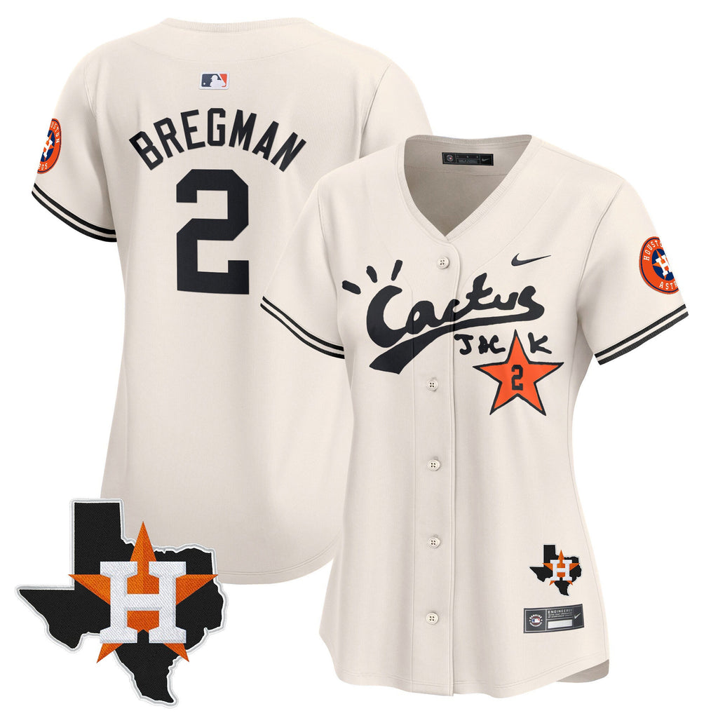 Women’s Houston Cactus Jack Patch Vapor Premier Limited Jersey V7 – Stitched