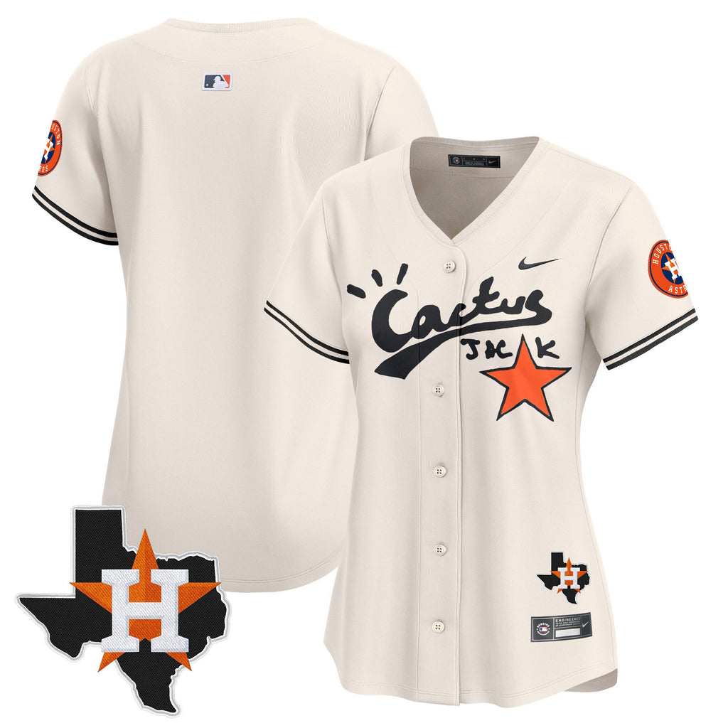 Women’s Houston Cactus Jack Patch Vapor Premier Limited Jersey V7 – Stitched