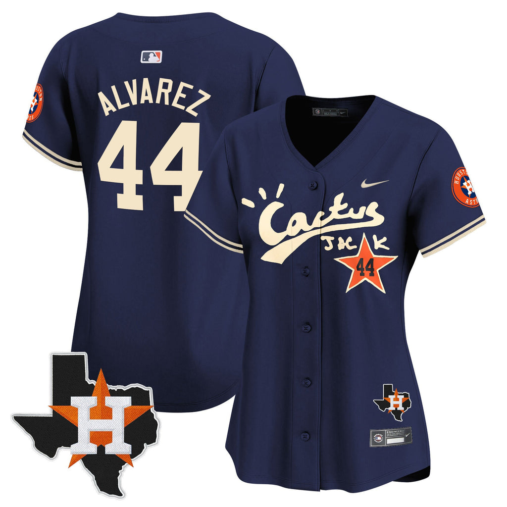 Women’s Houston Cactus Jack Patch Vapor Premier Limited Jersey V7 – Stitched