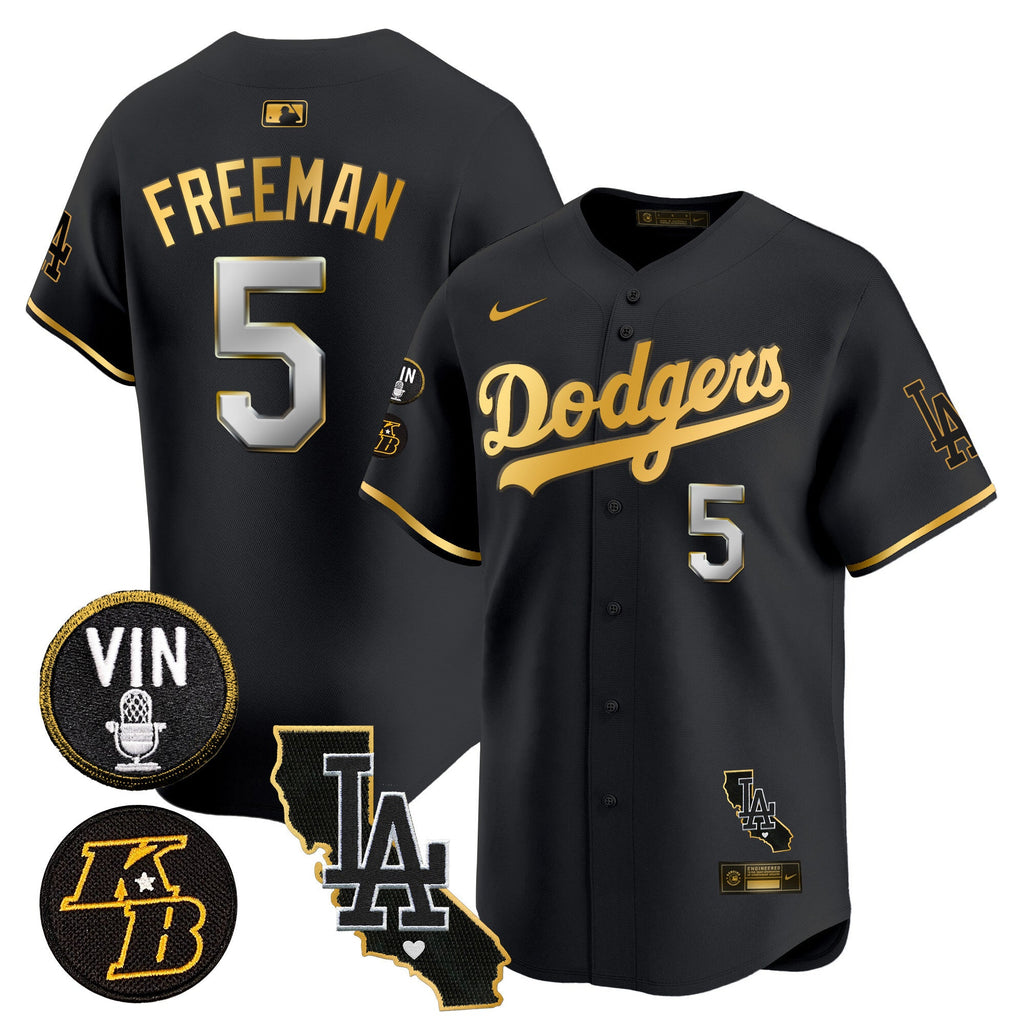 Men’s Vin & Kobe Patch Gold Trim Vapor Premier Limited Jersey V2