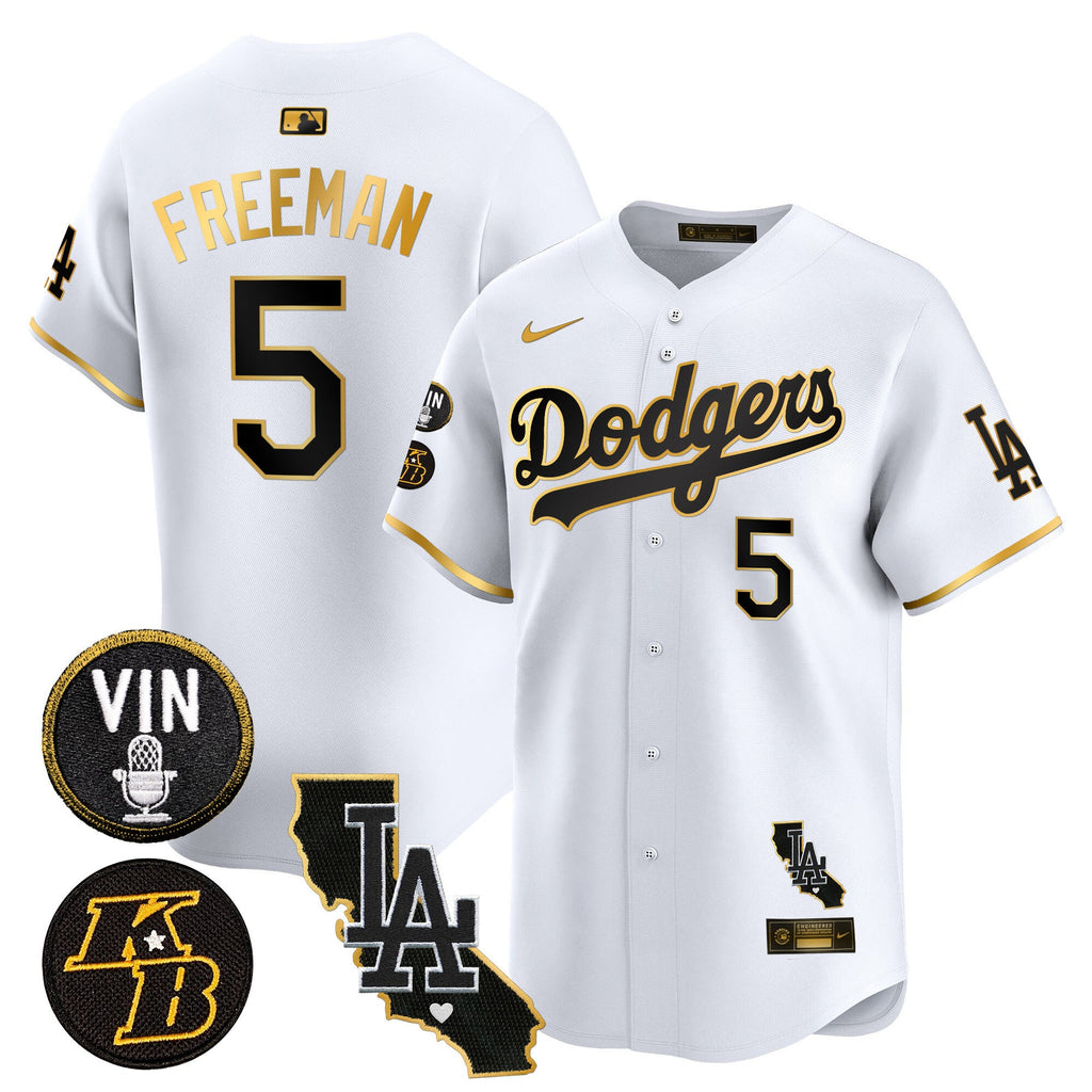 Men’s Vin & Kobe Patch Gold Trim Vapor Premier Limited Jersey V2