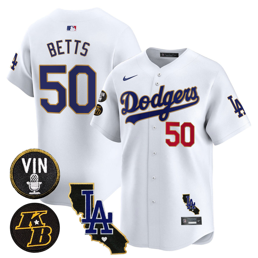 Men’s Vin & Kobe Patch Gold Trim Vapor Premier Limited Jersey V2