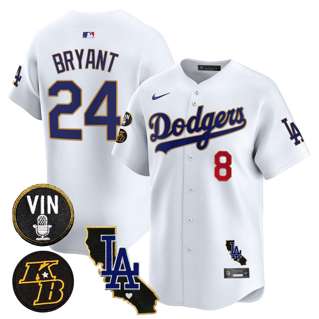 Men’s Vin & Kobe Patch Gold Trim Vapor Premier Limited Jersey V2