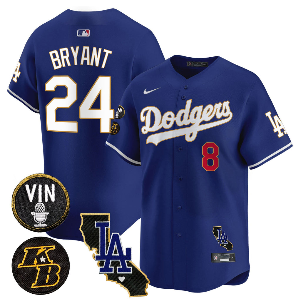 Men’s Vin & Kobe Patch Gold Trim Vapor Premier Limited Jersey V2