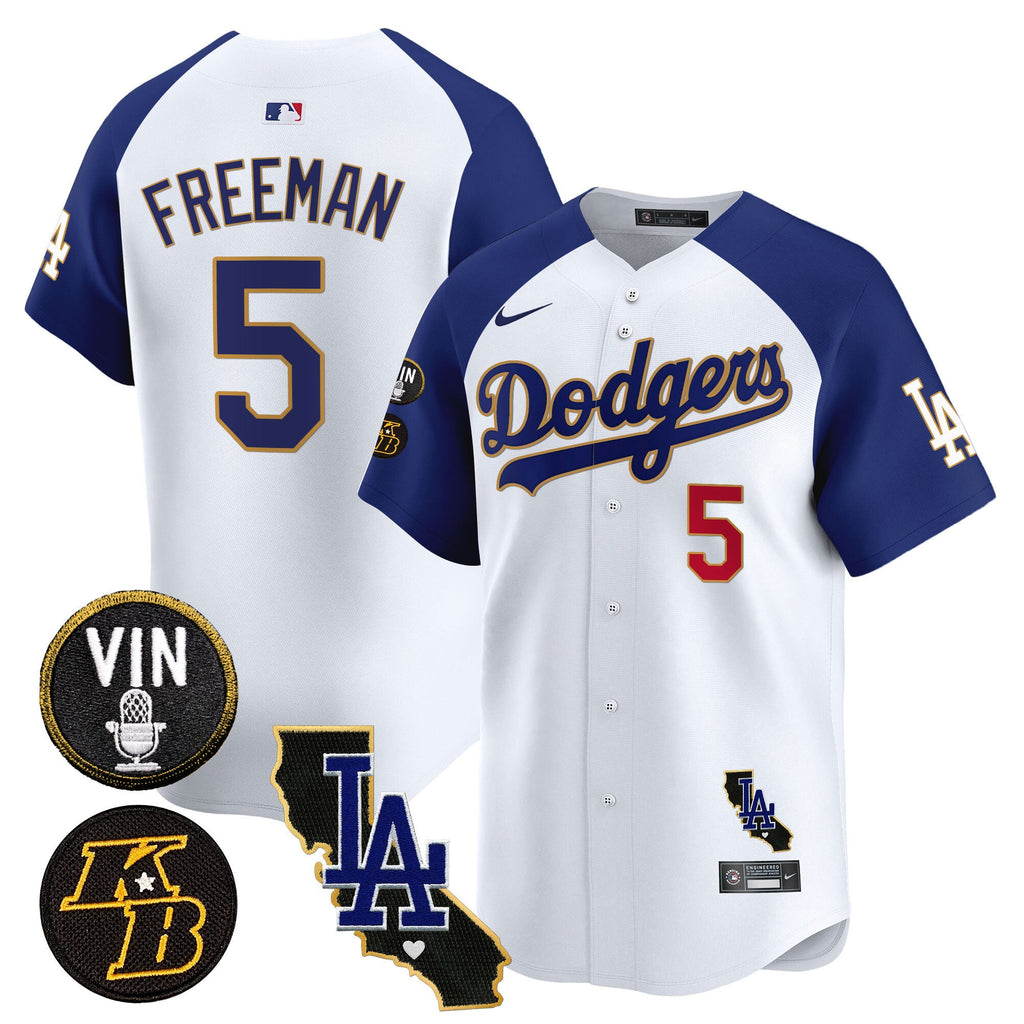 Men’s Vin & Kobe Patch Gold Trim Vapor Premier Limited Jersey V2