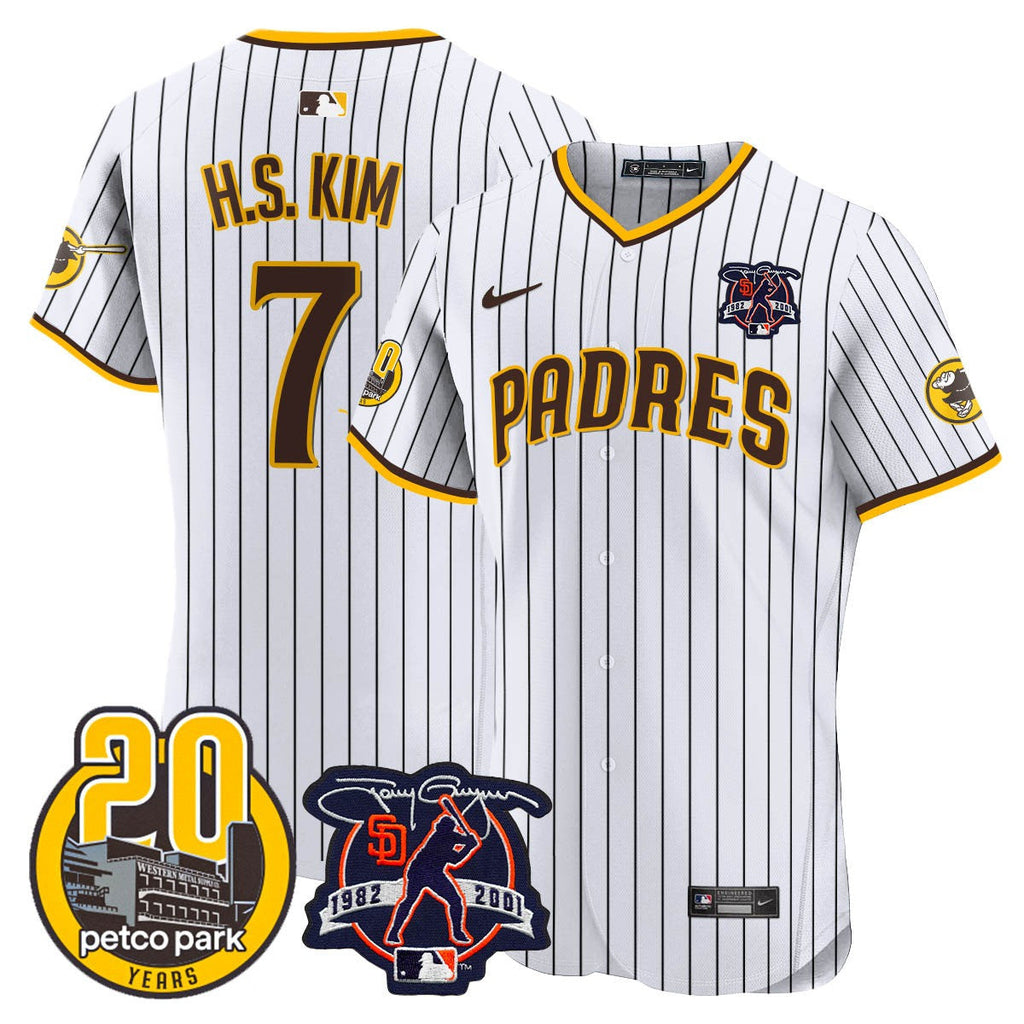 Men’s Tony Gwynn & Petco Park 20th Patch Vapor Premier Elite Jersey