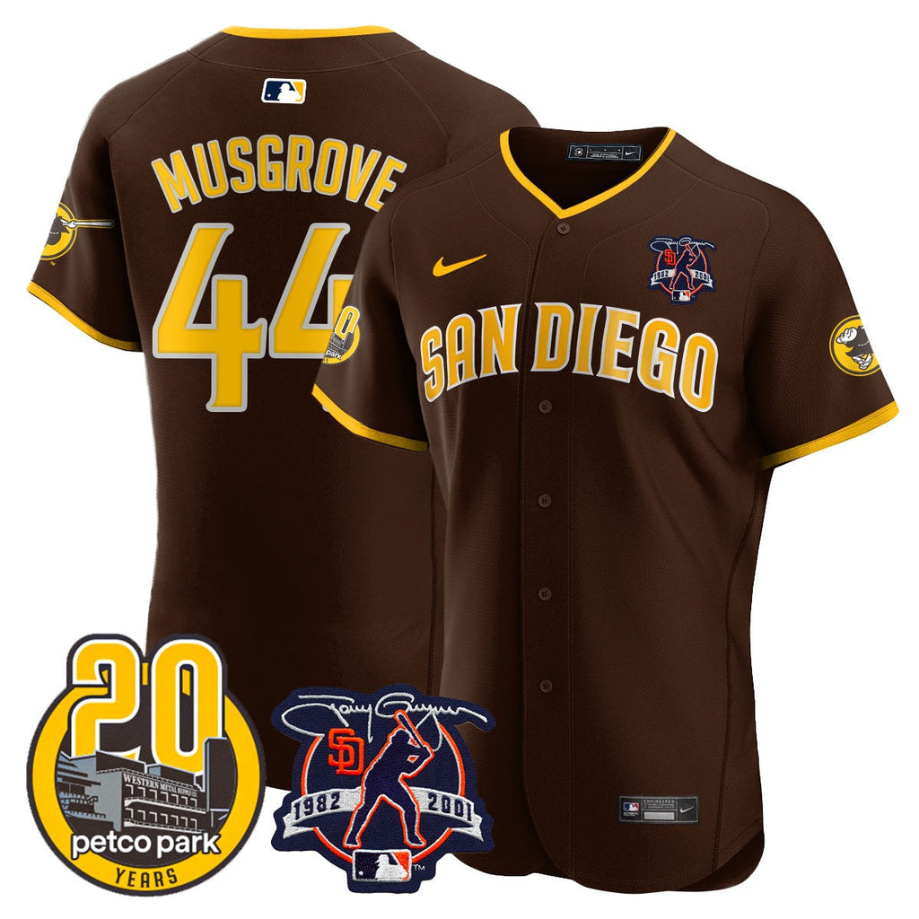 Men’s Tony Gwynn & Petco Park 20th Patch Vapor Premier Elite Jersey