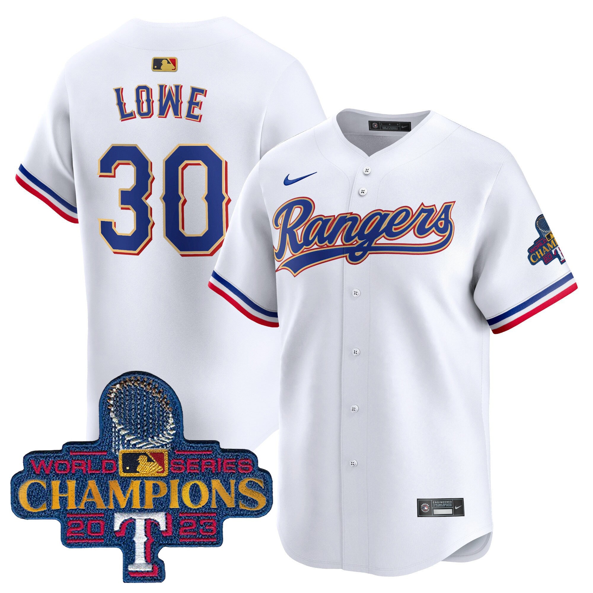 Men’s Texas 2023 World Series Champions Gold Trim Vapor Premier Limited Jersey