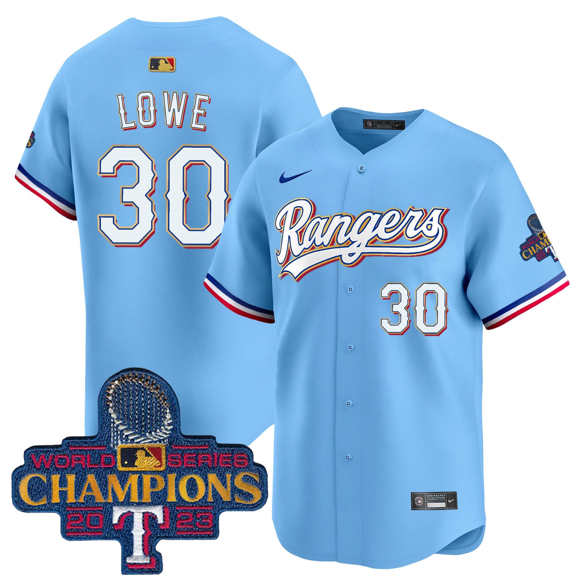 Men’s Texas 2023 World Series Champions Gold Trim Vapor Premier Limited Jersey
