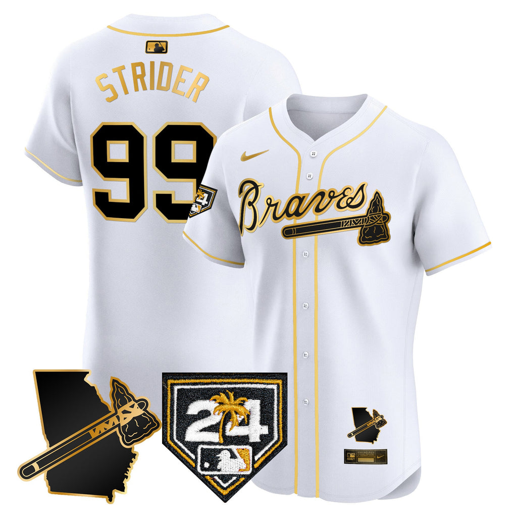 Men’s Atlanta 2024 Spring Training & Georgia Patch Vapor Premier Elite Jersey