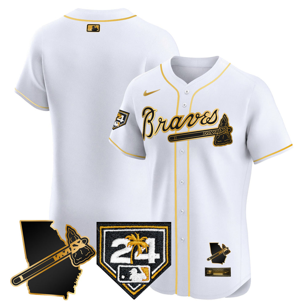 Men’s Atlanta 2024 Spring Training & Georgia Patch Vapor Premier Elite Jersey