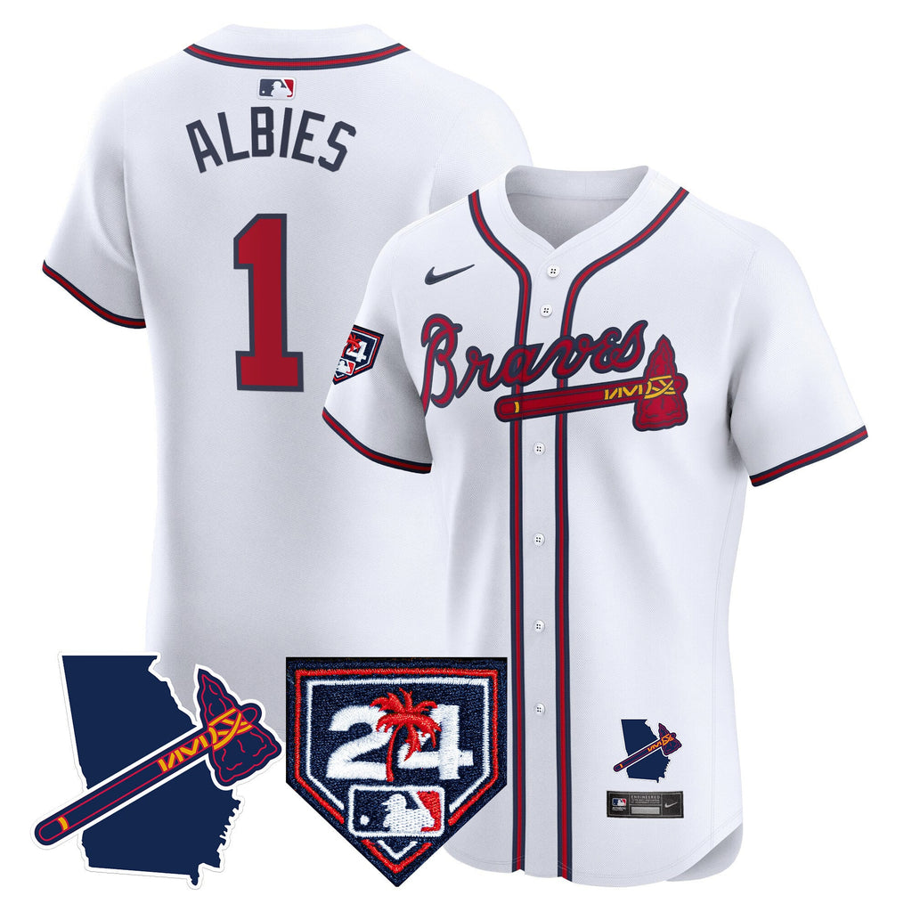 Men’s Atlanta 2024 Spring Training & Georgia Patch Vapor Premier Elite Jersey