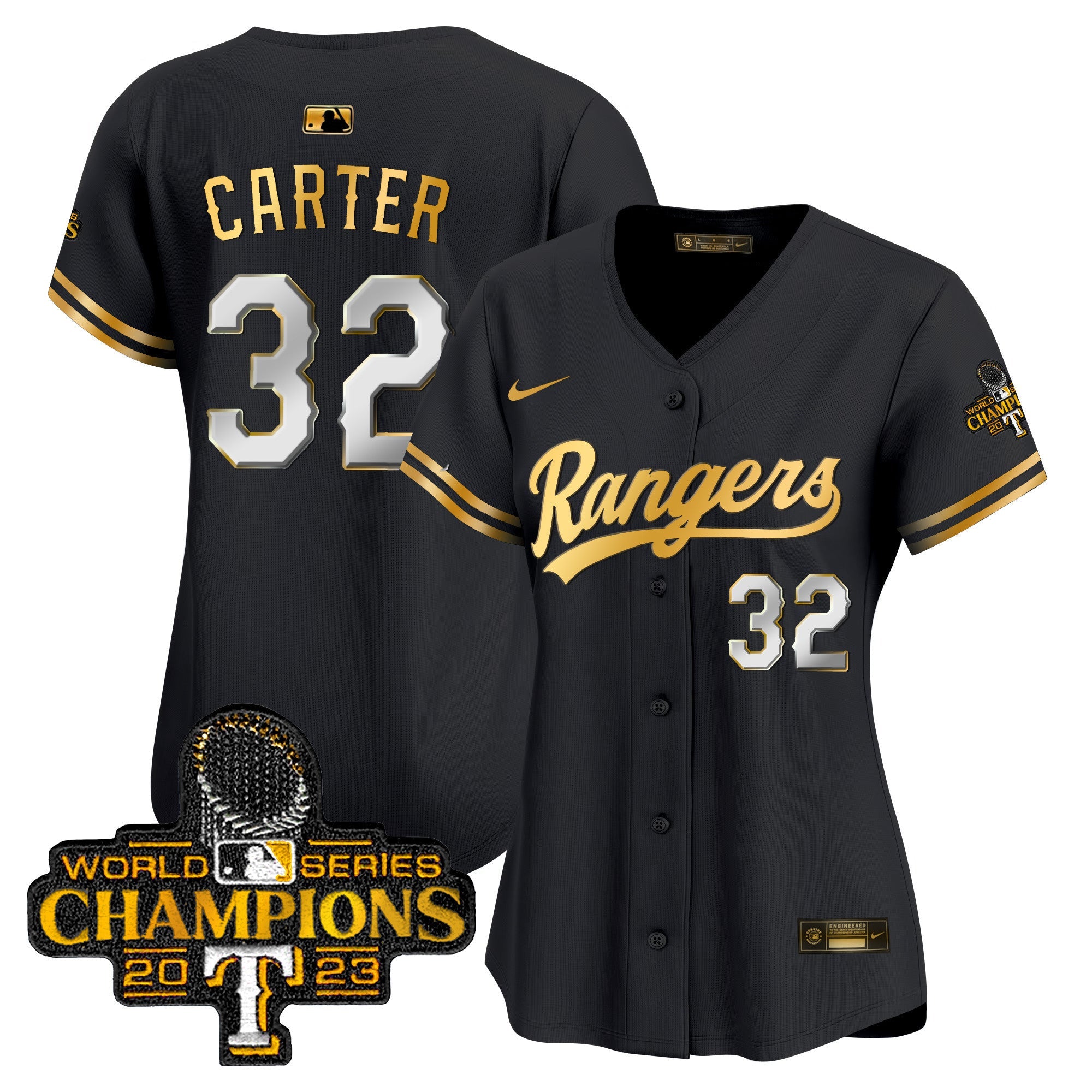 Women’s Texas 2023 World Series Champions Gold Trim Vapor Premier Limited Jersey