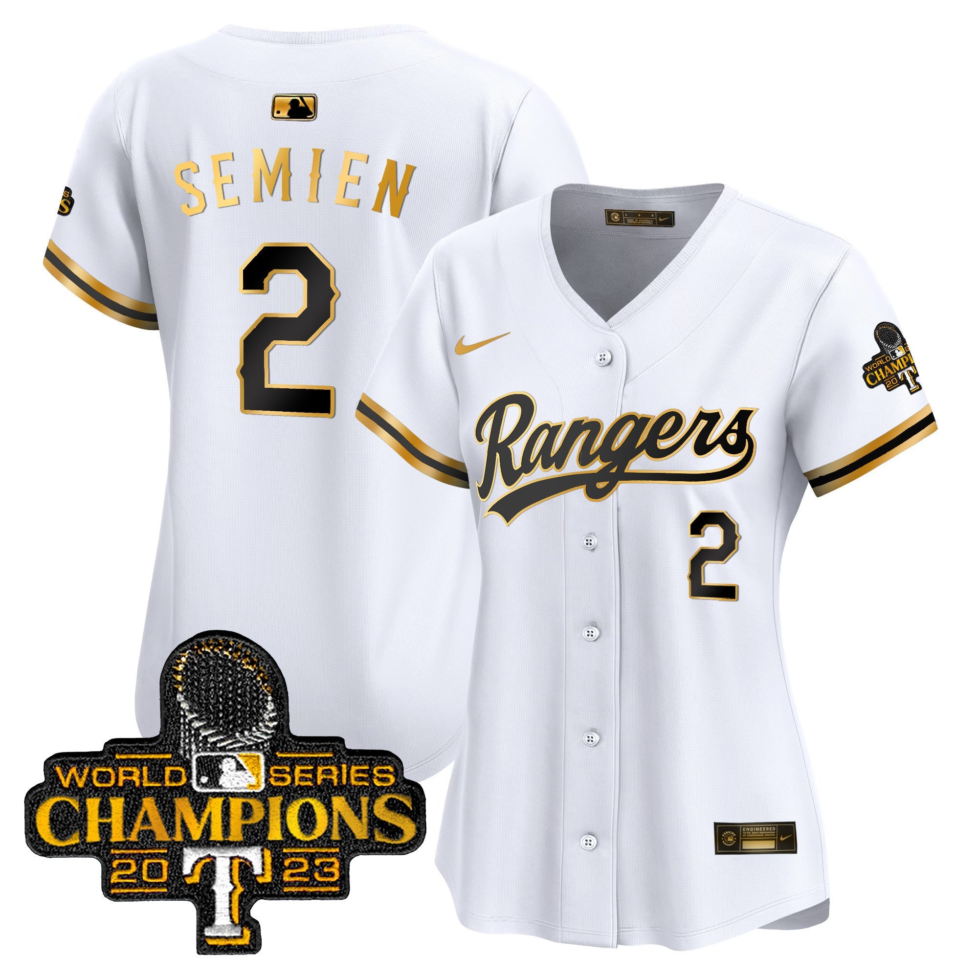 Women’s Texas 2023 World Series Champions Gold Trim Vapor Premier Limited Jersey